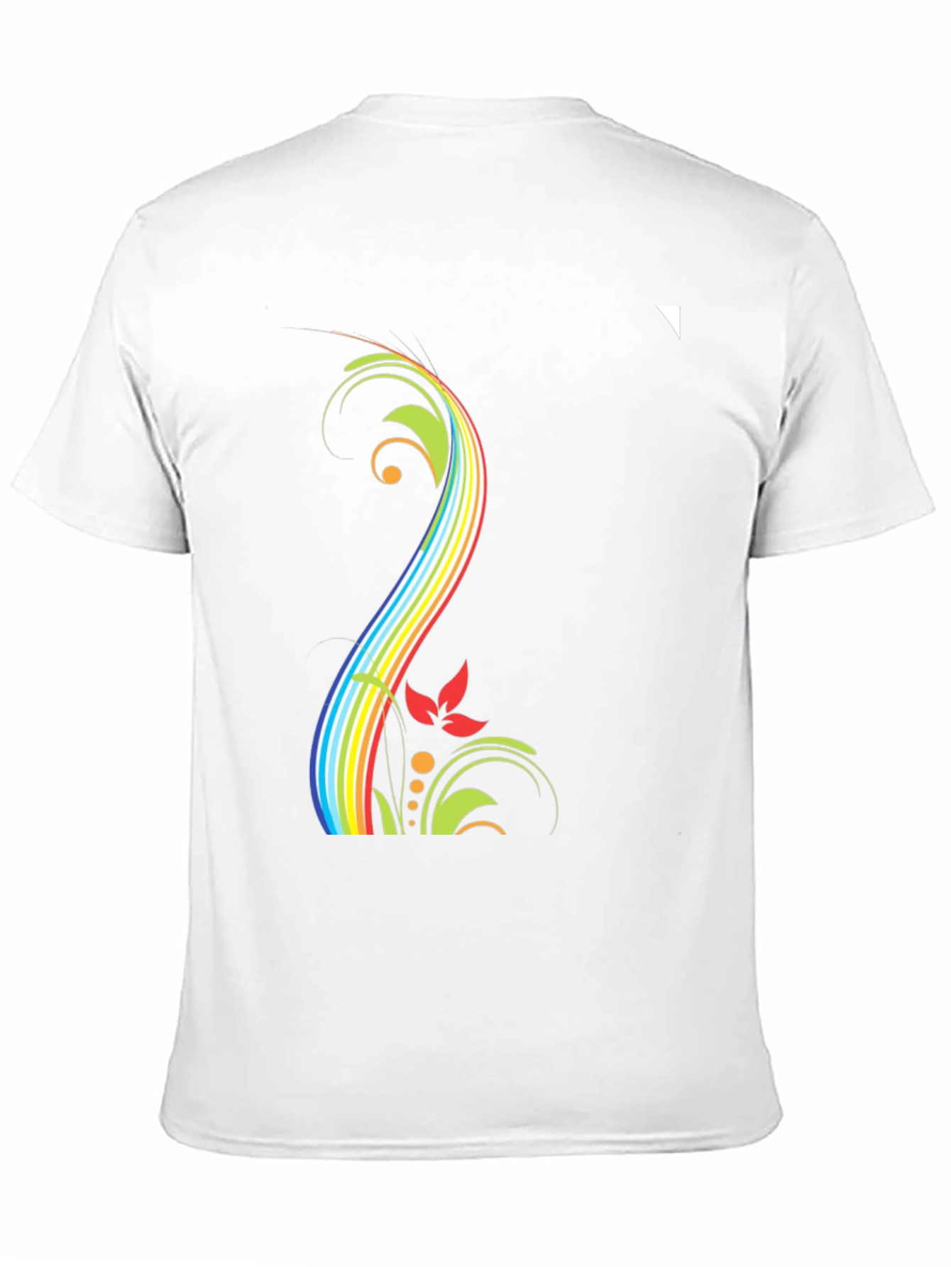 Rainbow Floral Black T-Shirt