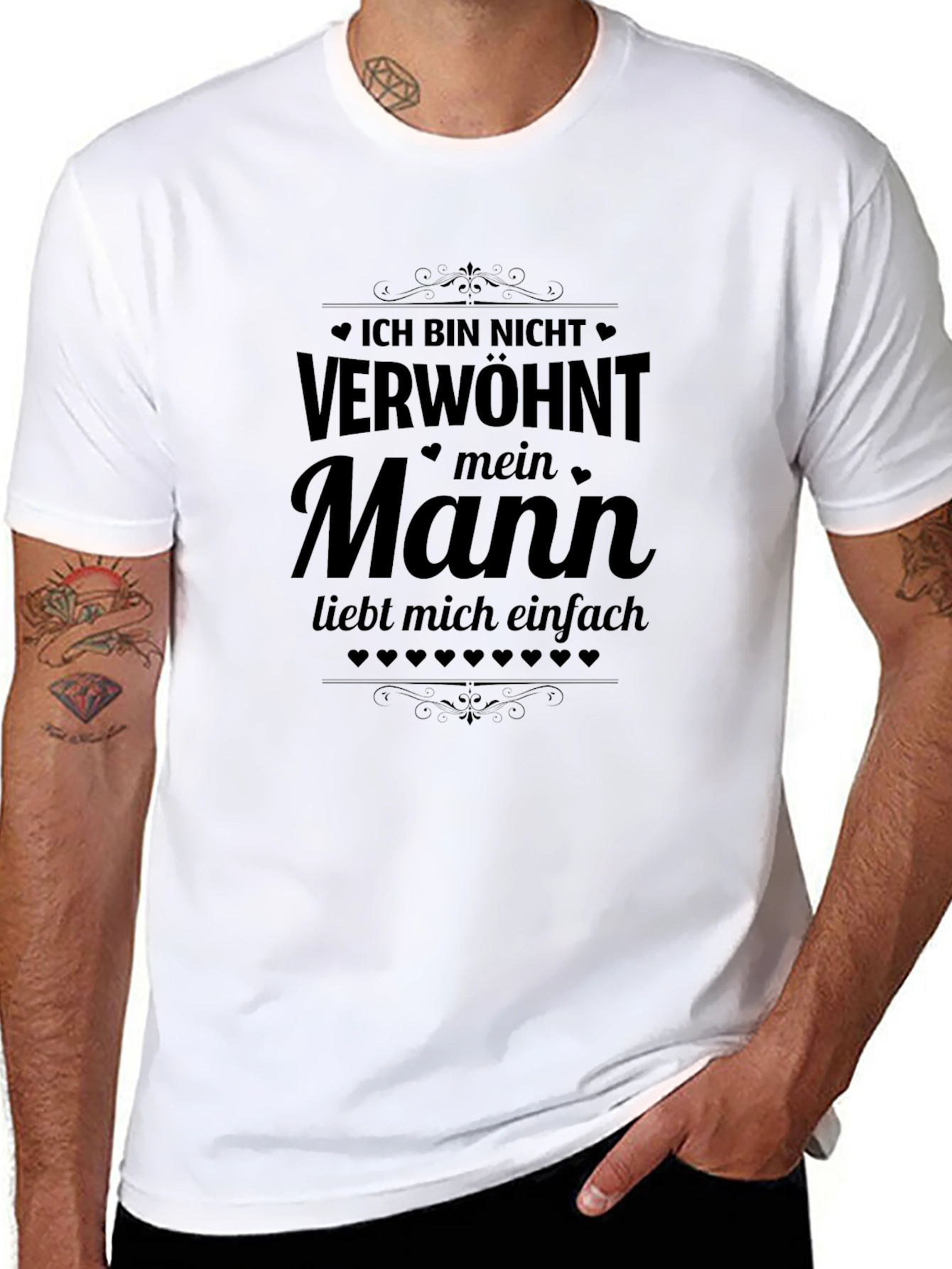 Mens Black T-Shirt with German Saying