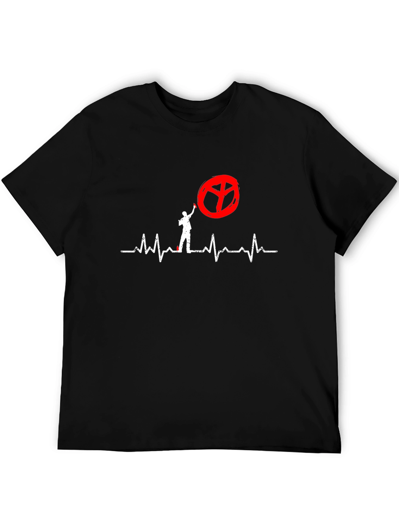 Peace Sign Heartbeat Graphic T-Shirt