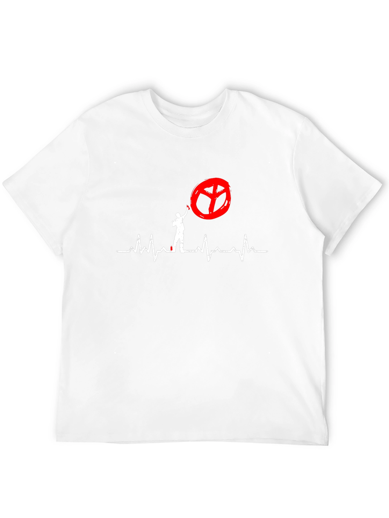 Peace Sign Heartbeat Graphic T-Shirt