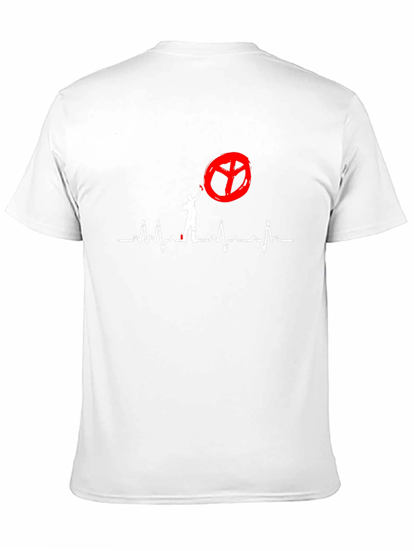 Peace Sign Heartbeat Graphic T-Shirt