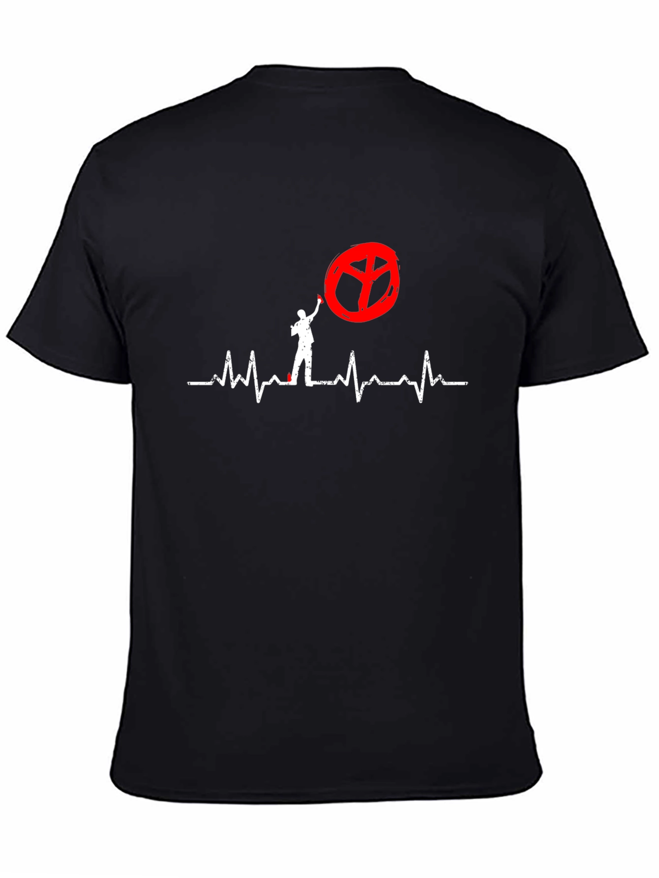 Peace Sign Heartbeat Graphic T-Shirt