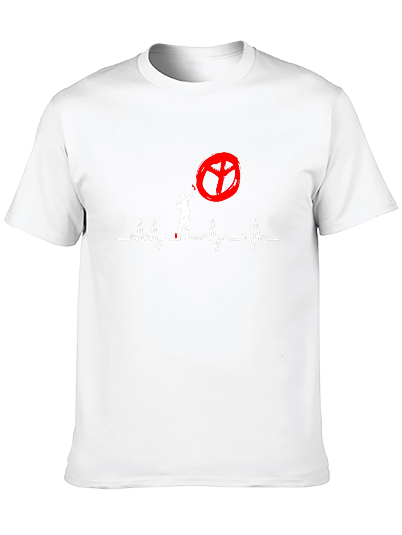 Peace Sign Heartbeat Graphic T-Shirt