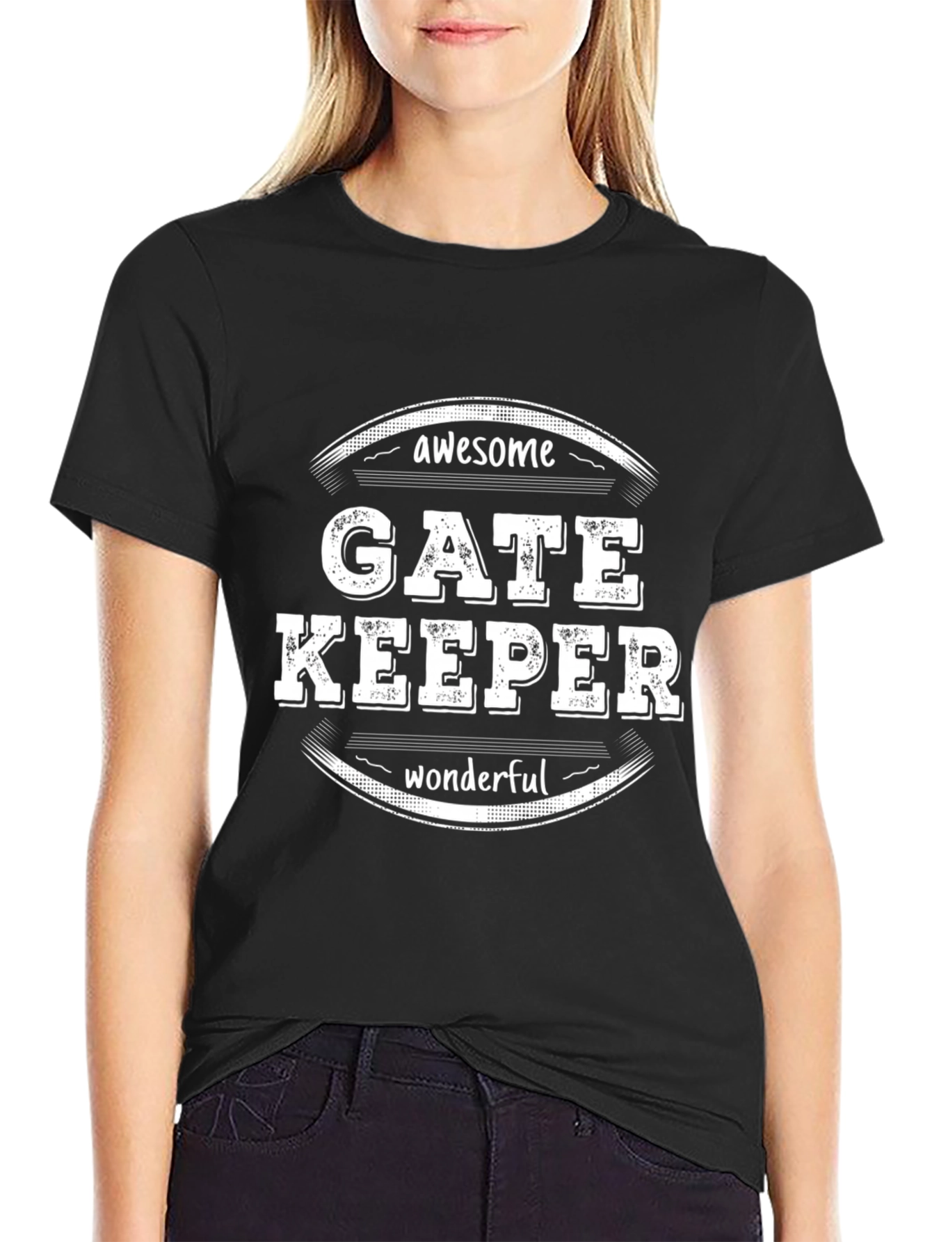 Awesome Gate Keeper Graphic Tee - Black
