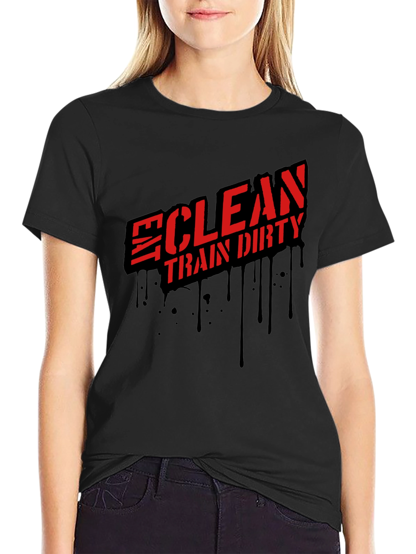 Clean Train Dirty Black Graphic Tee