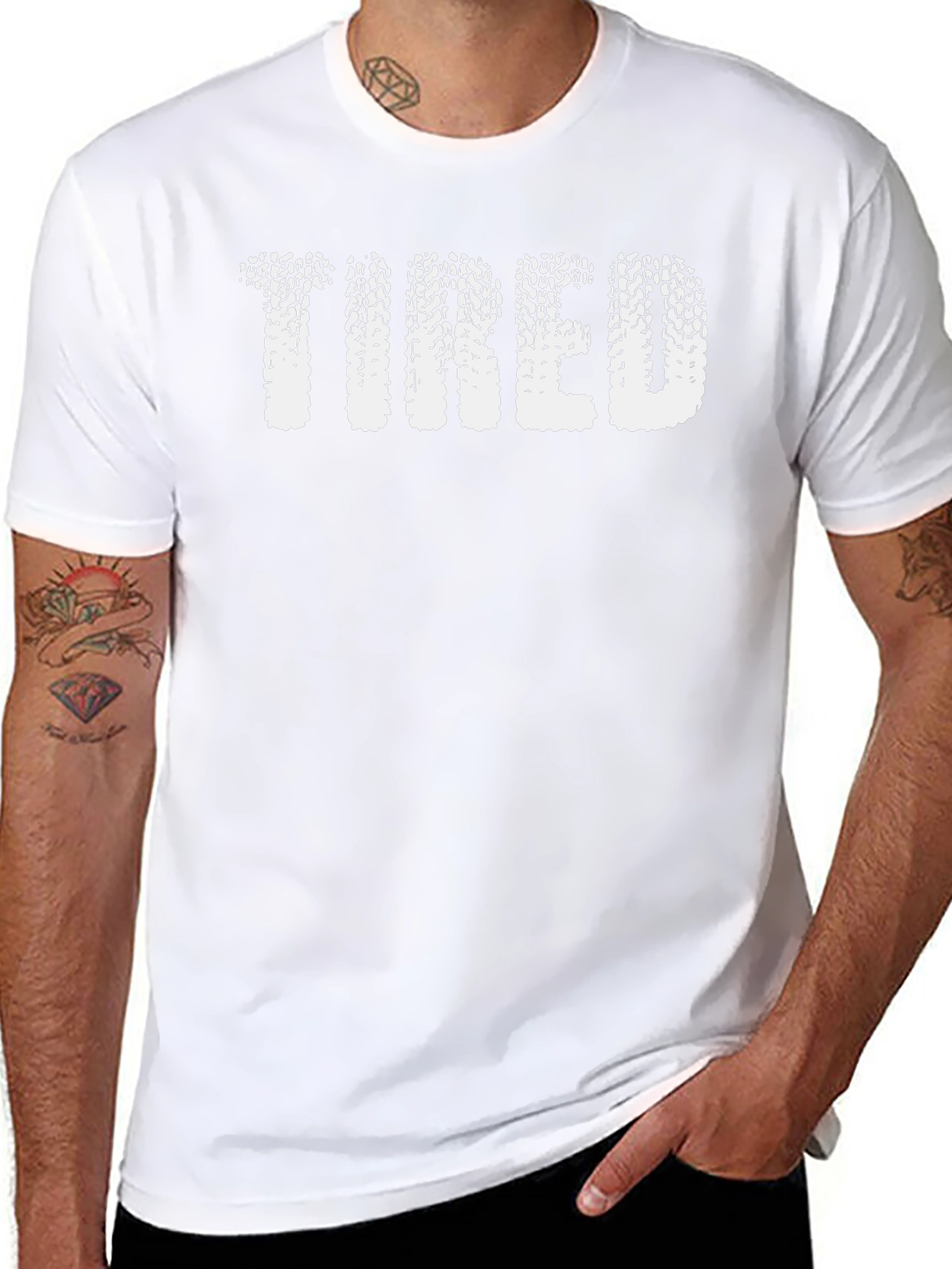 Tired Tire Track Graphic Tee - Black Cotton T-Shirt