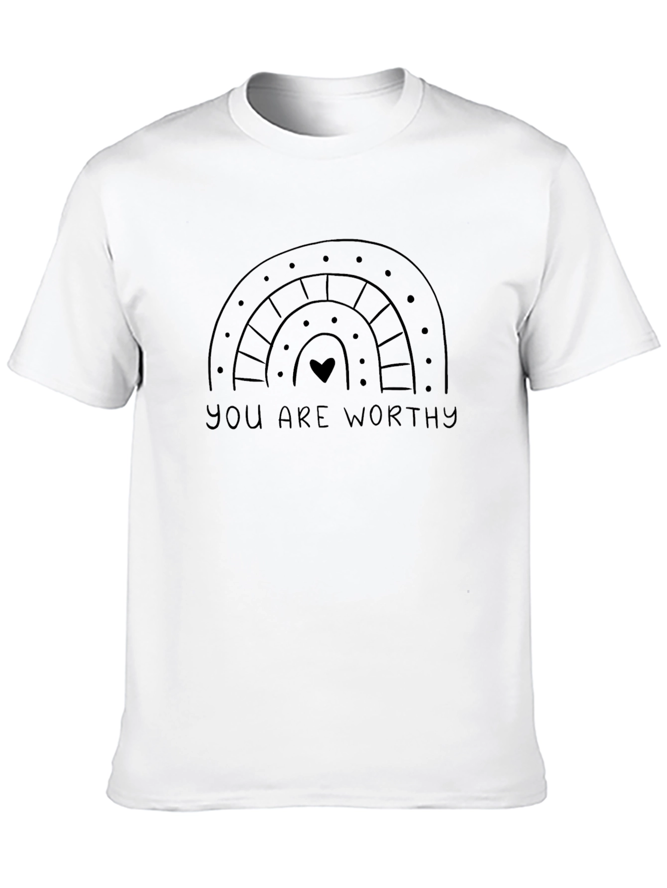 You Are Worthy Rainbow Graphic Tee - Black