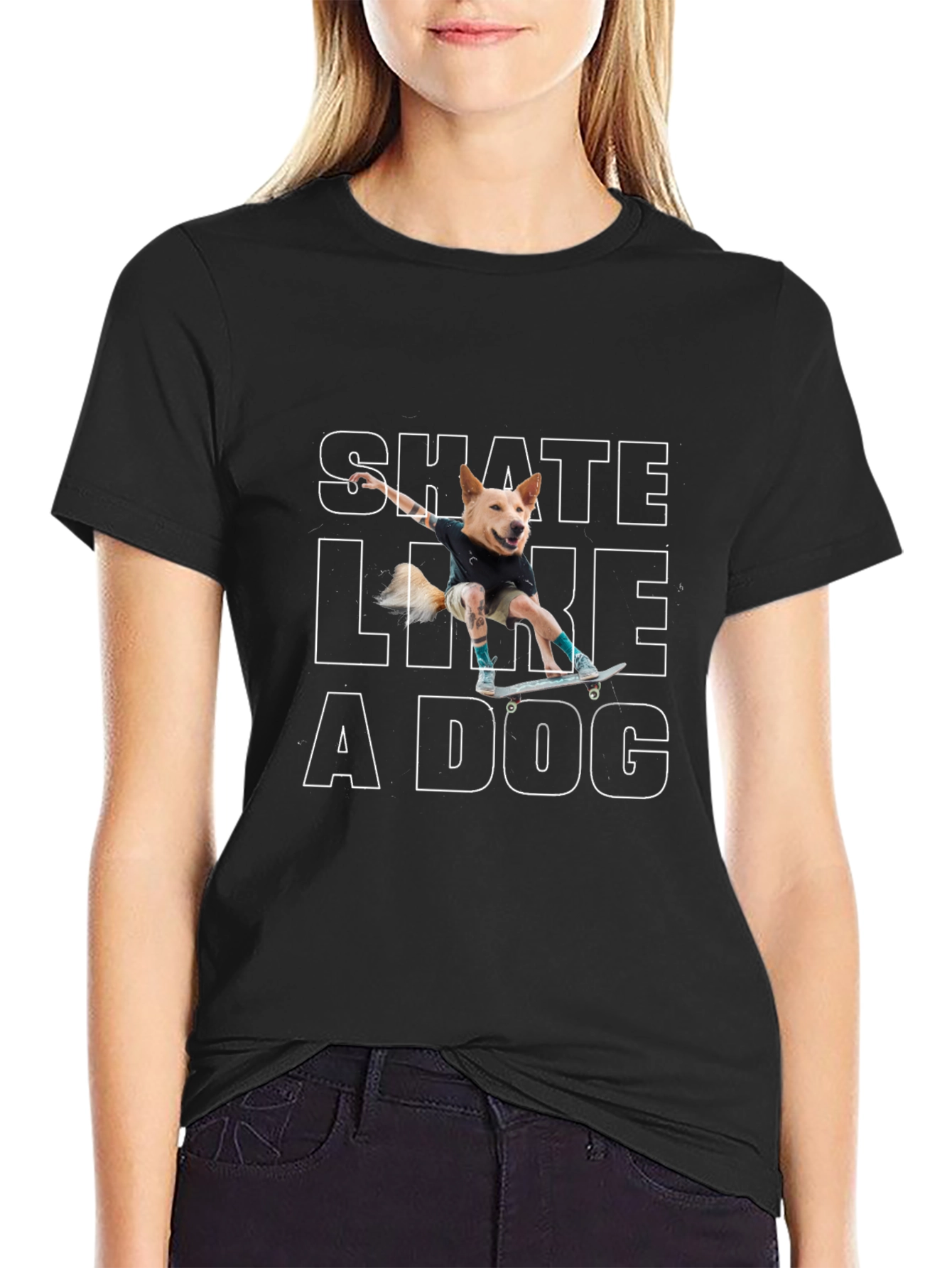 Skate Like a Dog Graphic Tee - Black