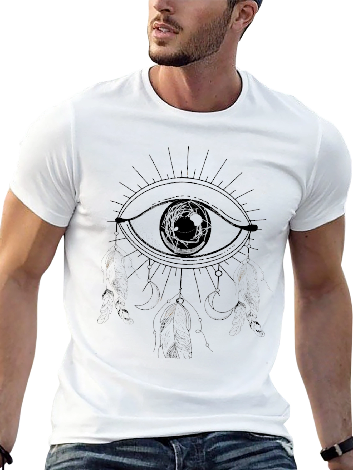 Mystic Eye Graphic Tee - Black Cotton T-Shirt