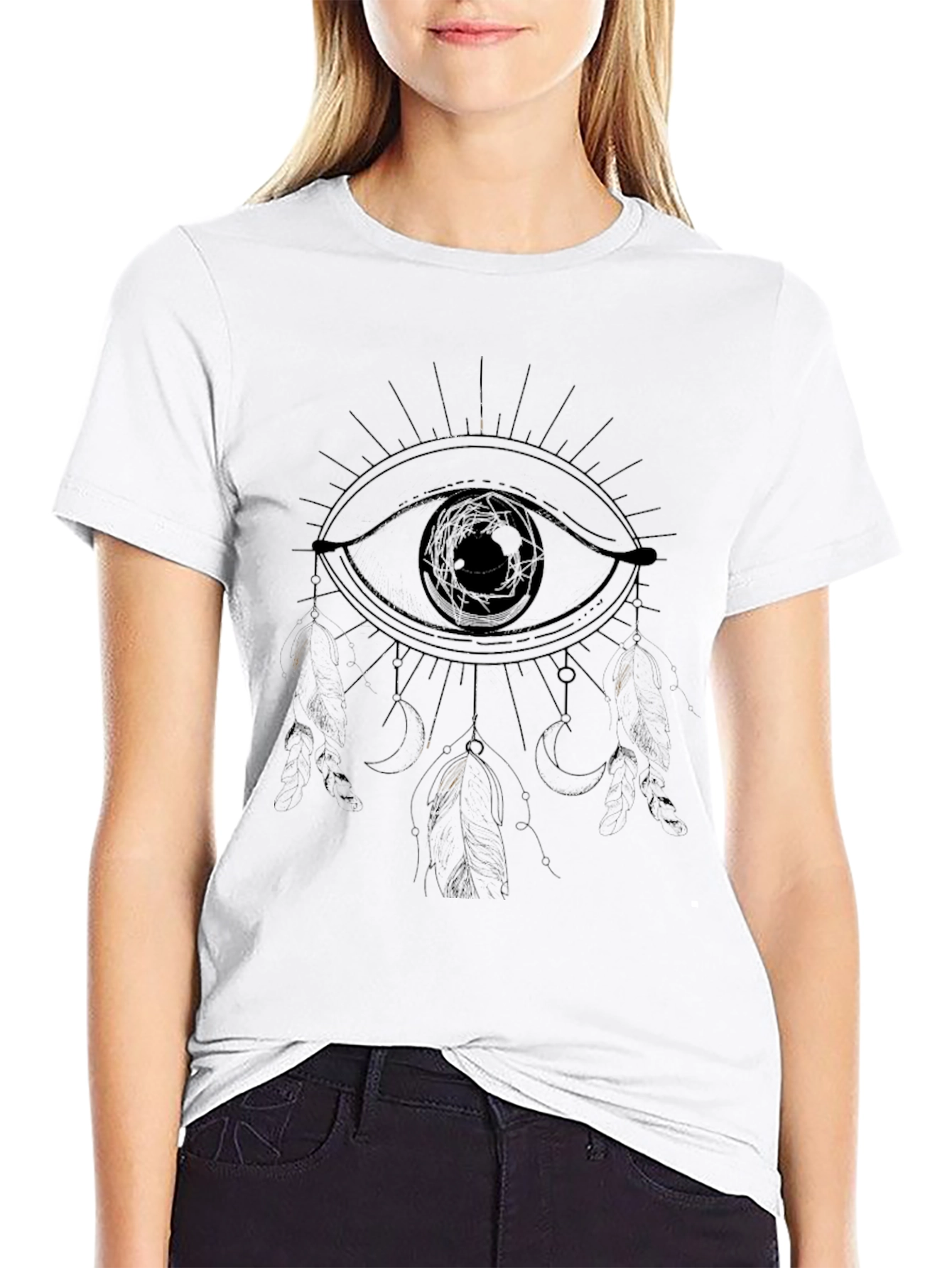 Mystic Eye Graphic Tee - Black Cotton T-Shirt