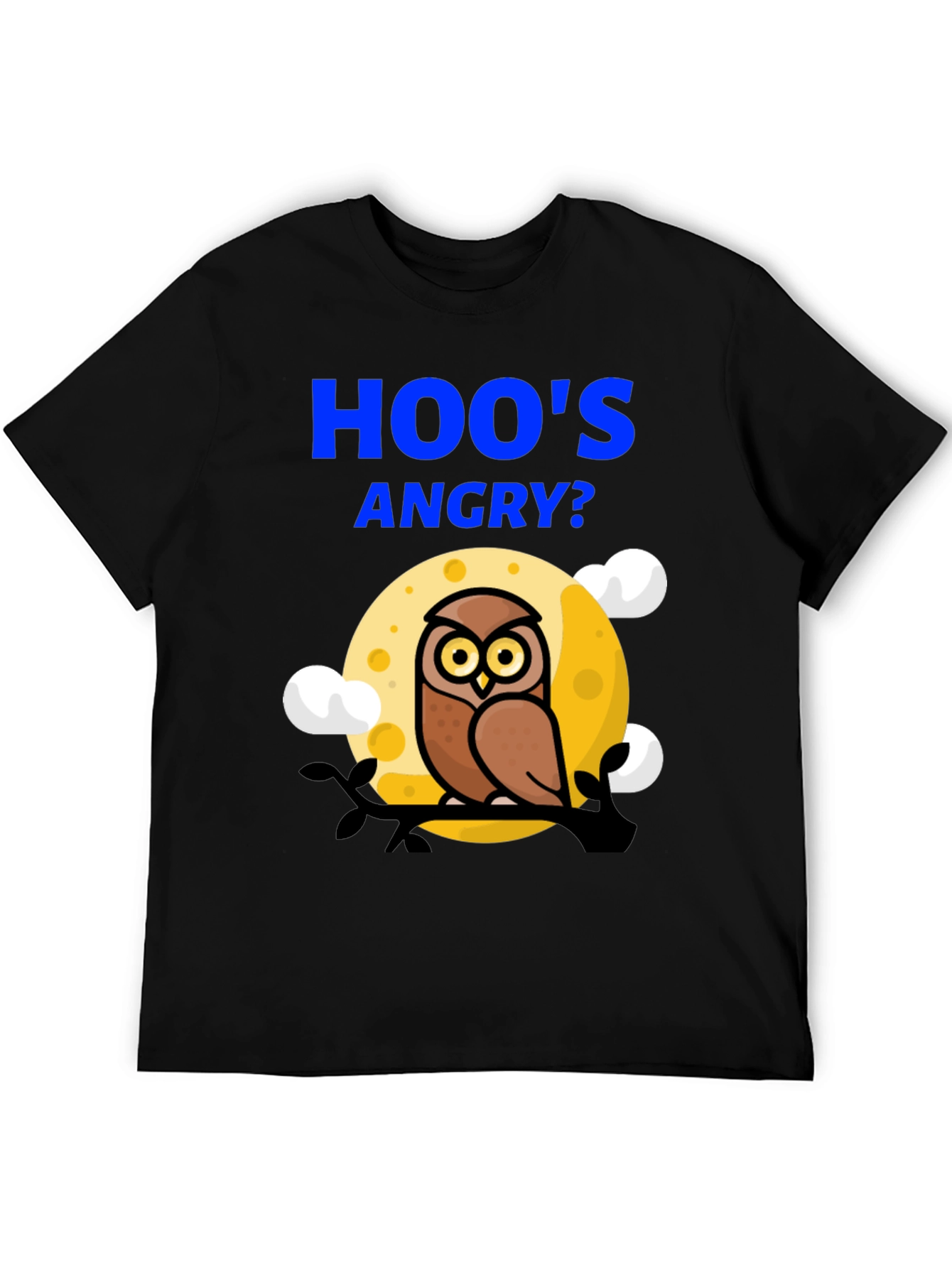 Hoos Angry? Owl Graphic Print T-Shirt