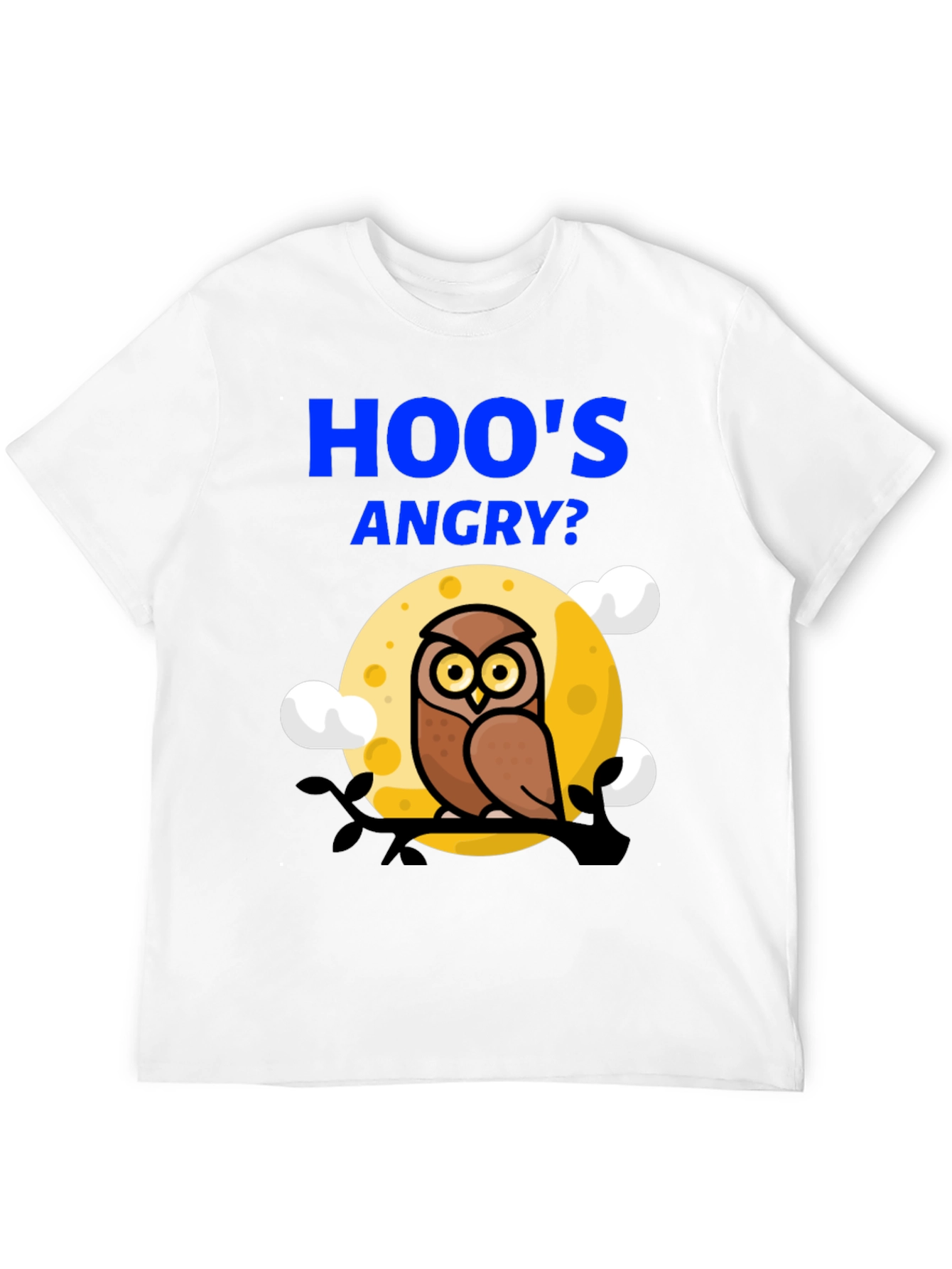 Hoos Angry? Owl Graphic Print T-Shirt