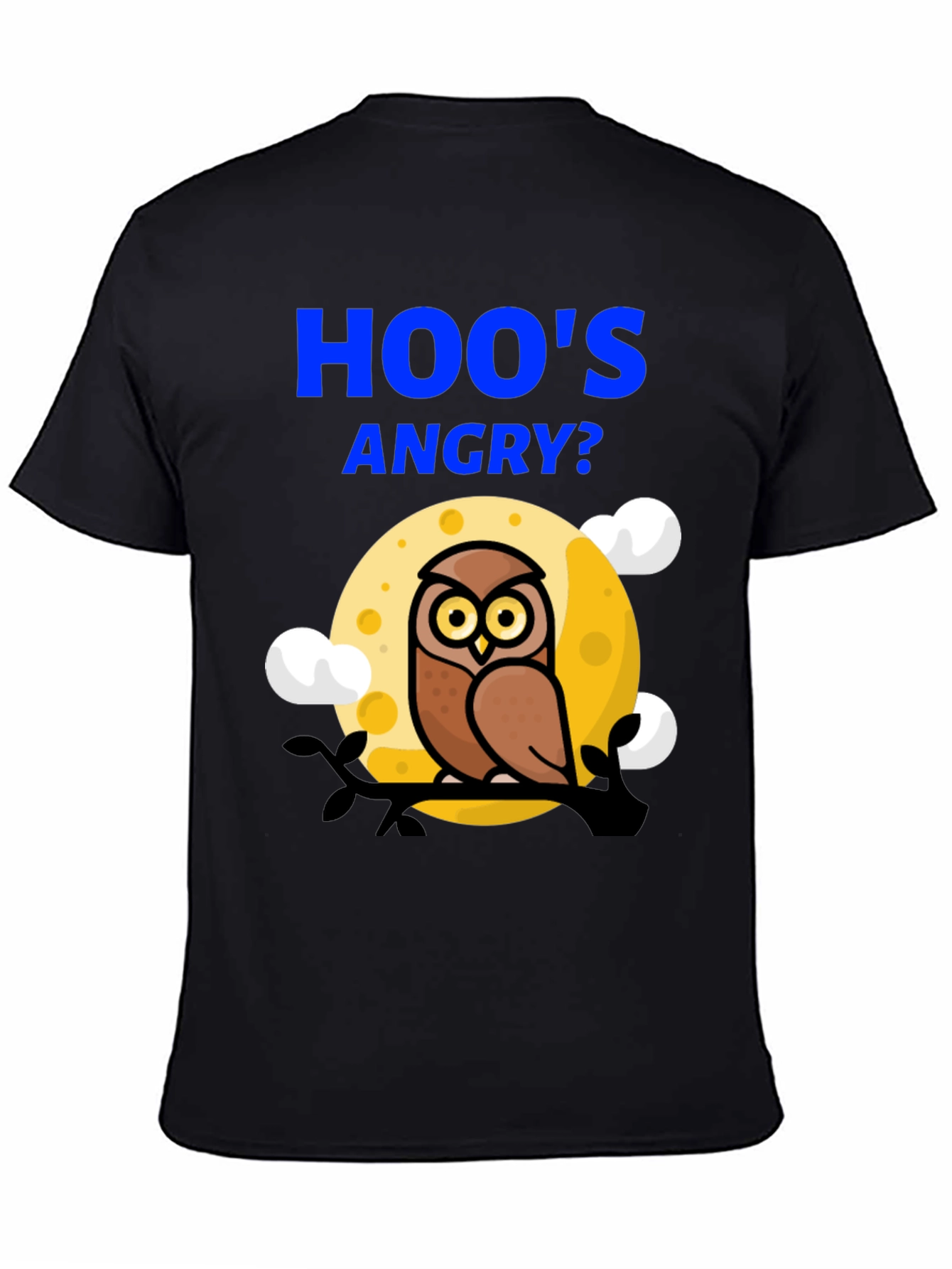 Hoos Angry? Owl Graphic Print T-Shirt