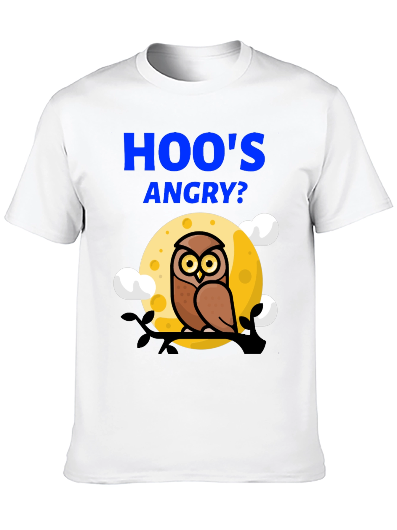 Hoos Angry? Owl Graphic Print T-Shirt