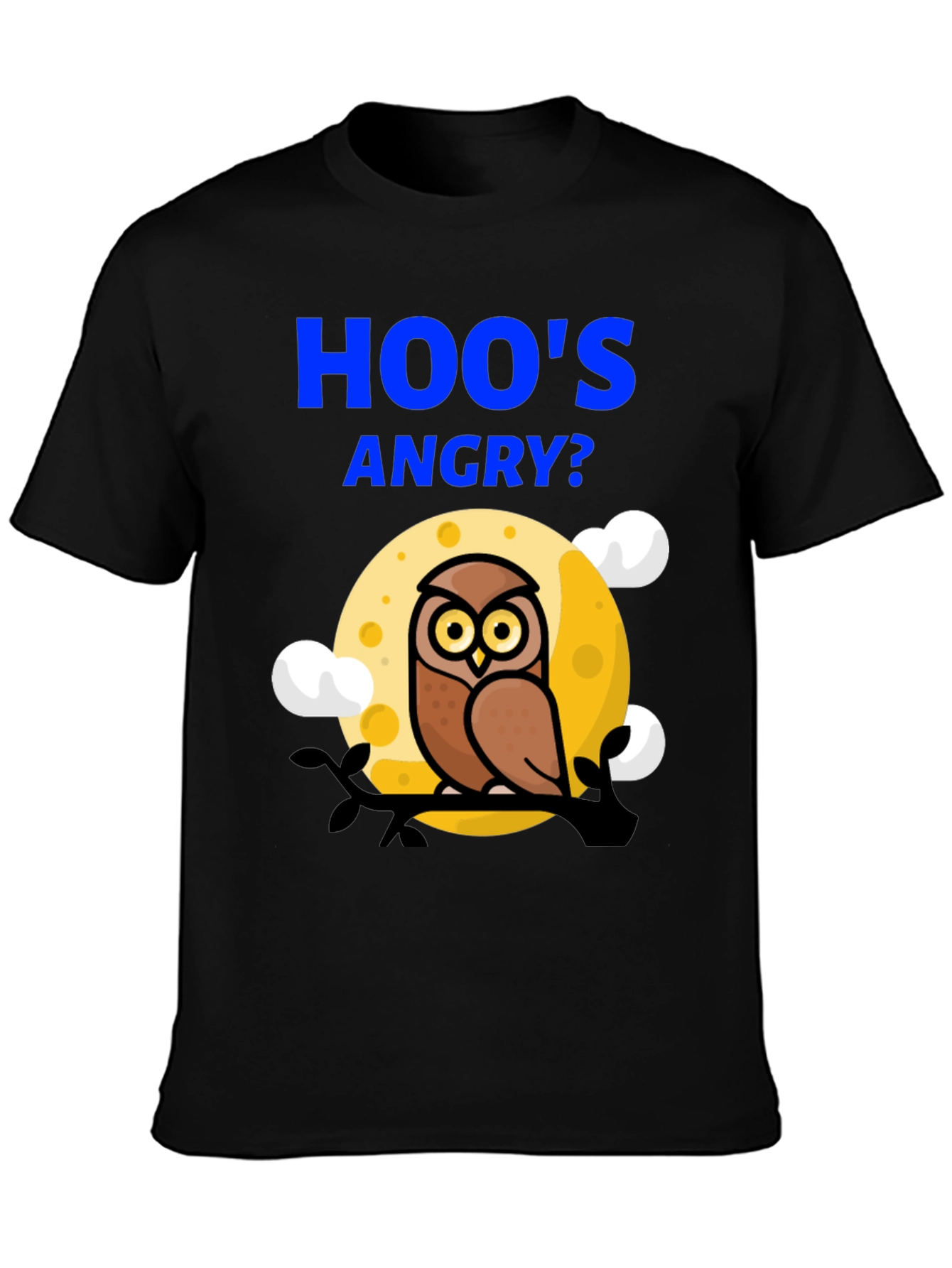 Hoos Angry? Owl Graphic Print T-Shirt