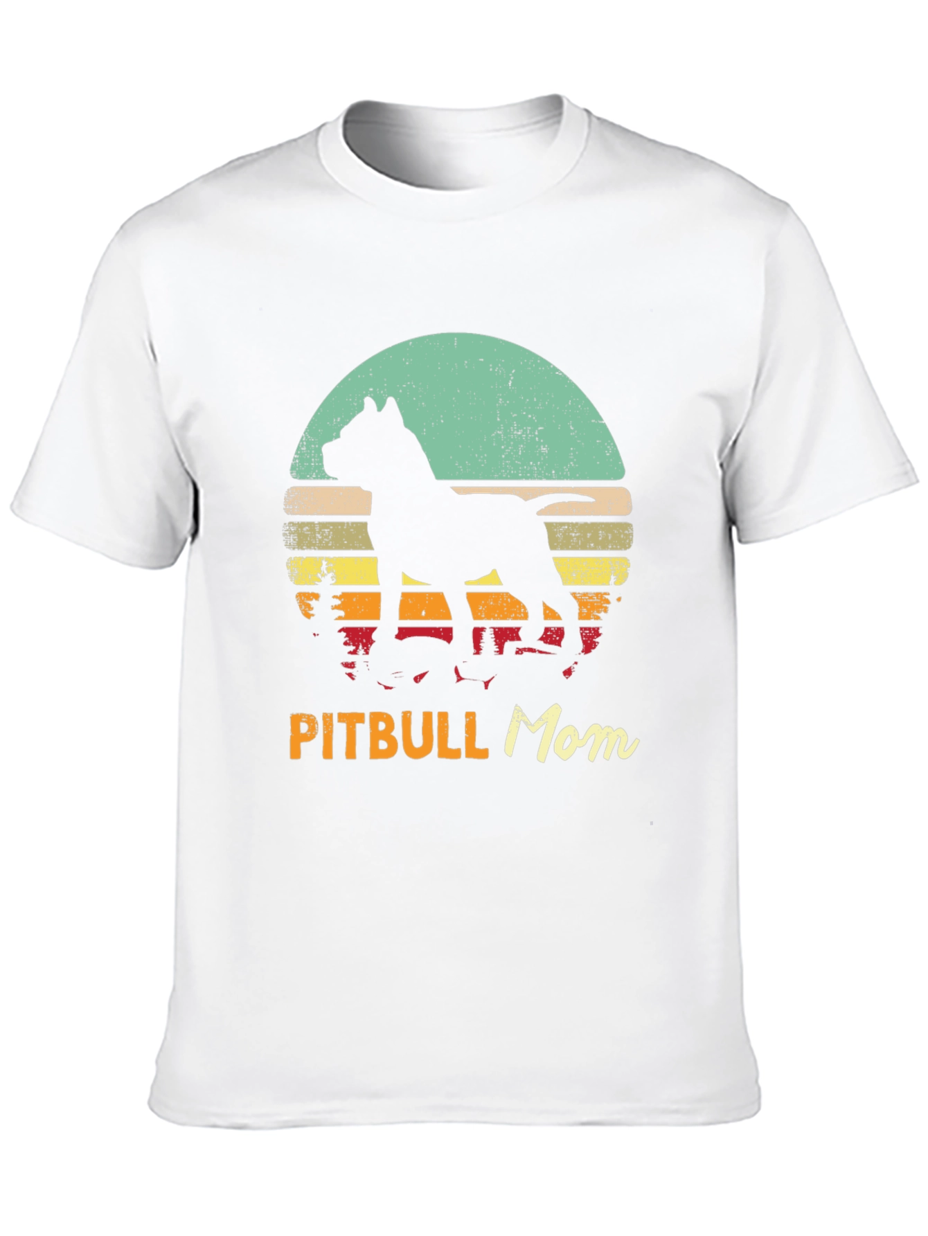 Pitbull Mom Retro Sunset Graphic Tee