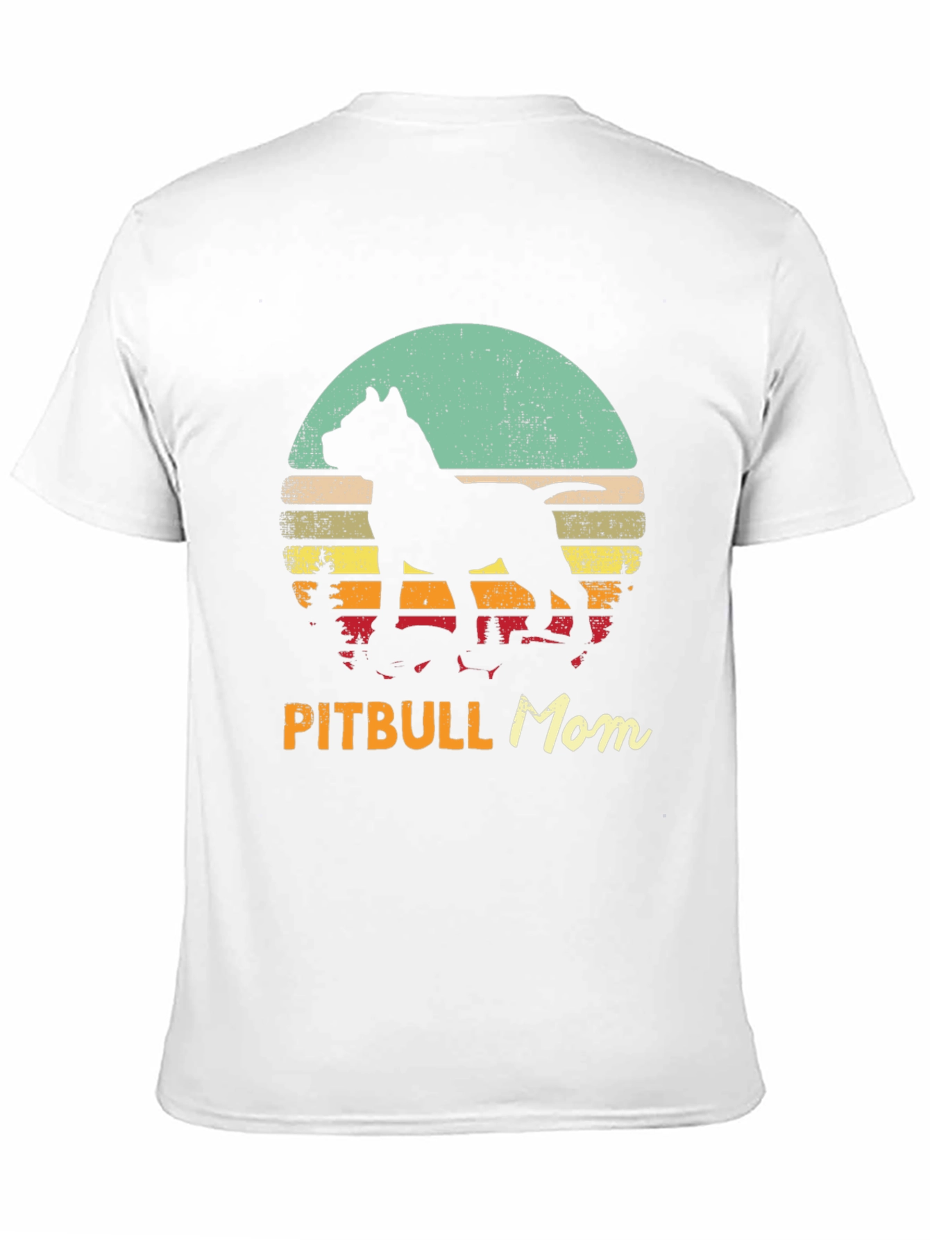 Pitbull Mom Retro Sunset Graphic Tee