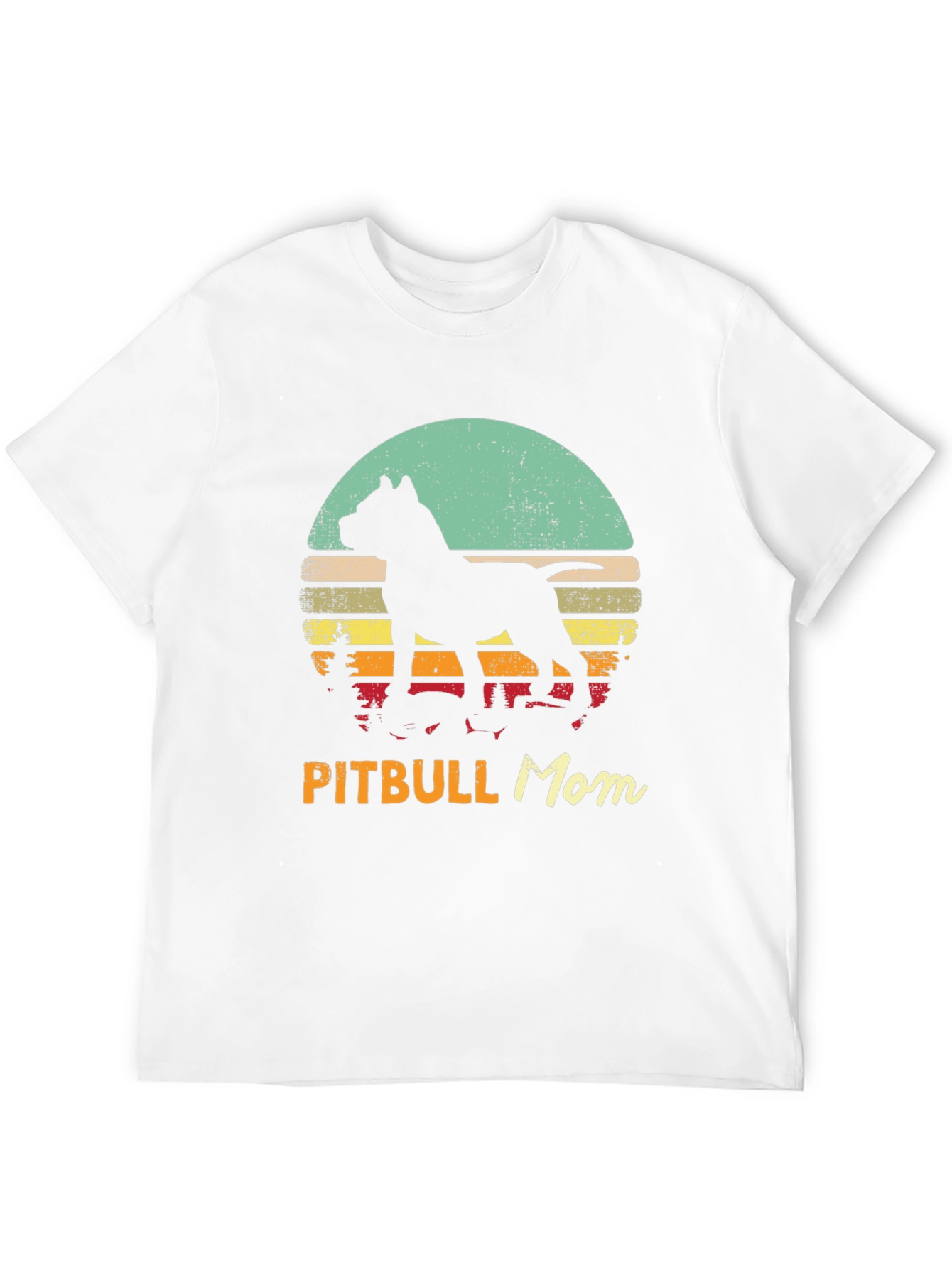 Pitbull Mom Retro Sunset Graphic Tee