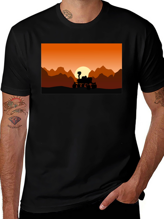 Mars Rover Silhouette T-Shirt - Space Exploration Tee