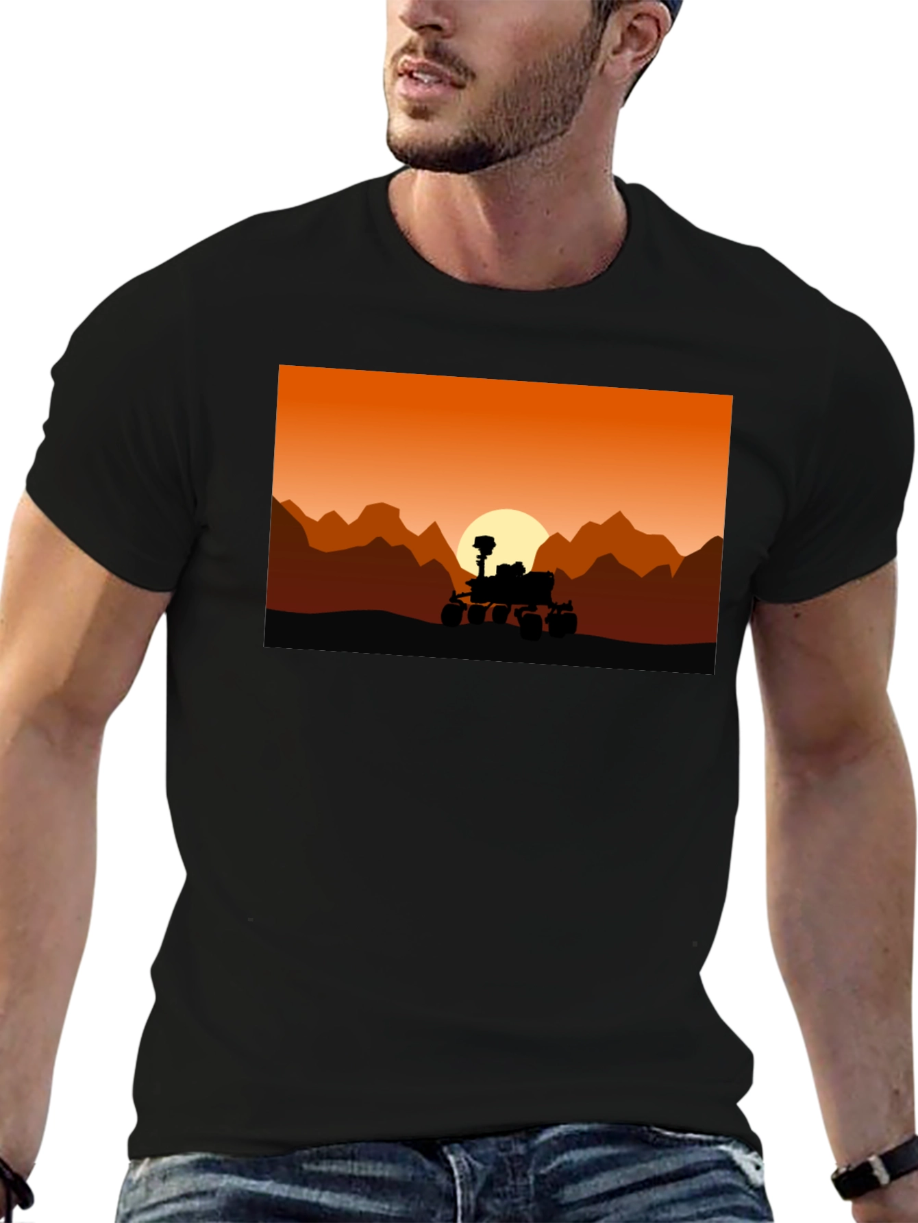 Mars Rover Silhouette T-Shirt - Space Exploration Tee