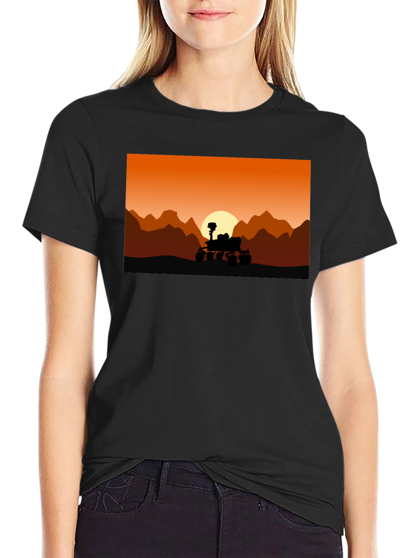 Mars Rover Silhouette T-Shirt - Space Exploration Tee