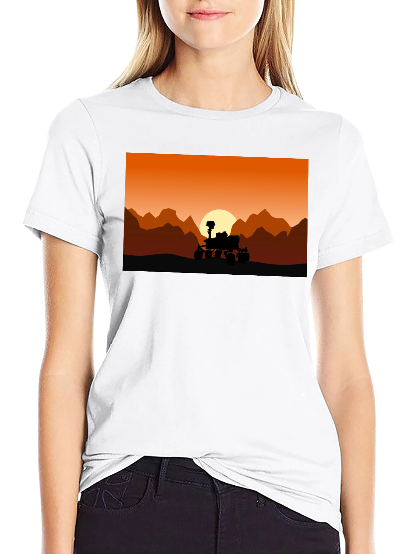 Mars Rover Silhouette T-Shirt - Space Exploration Tee