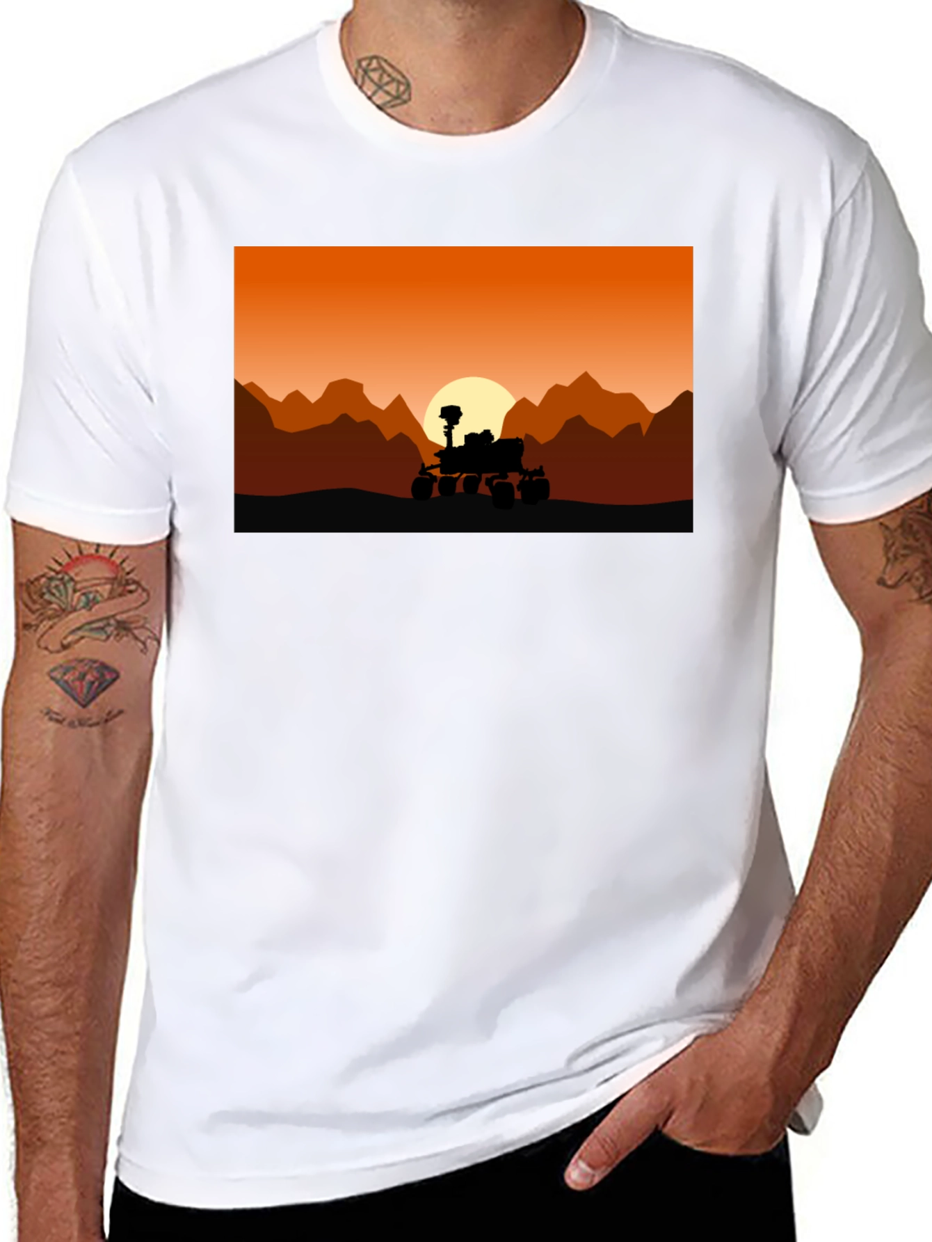 Mars Rover Silhouette T-Shirt - Space Exploration Tee