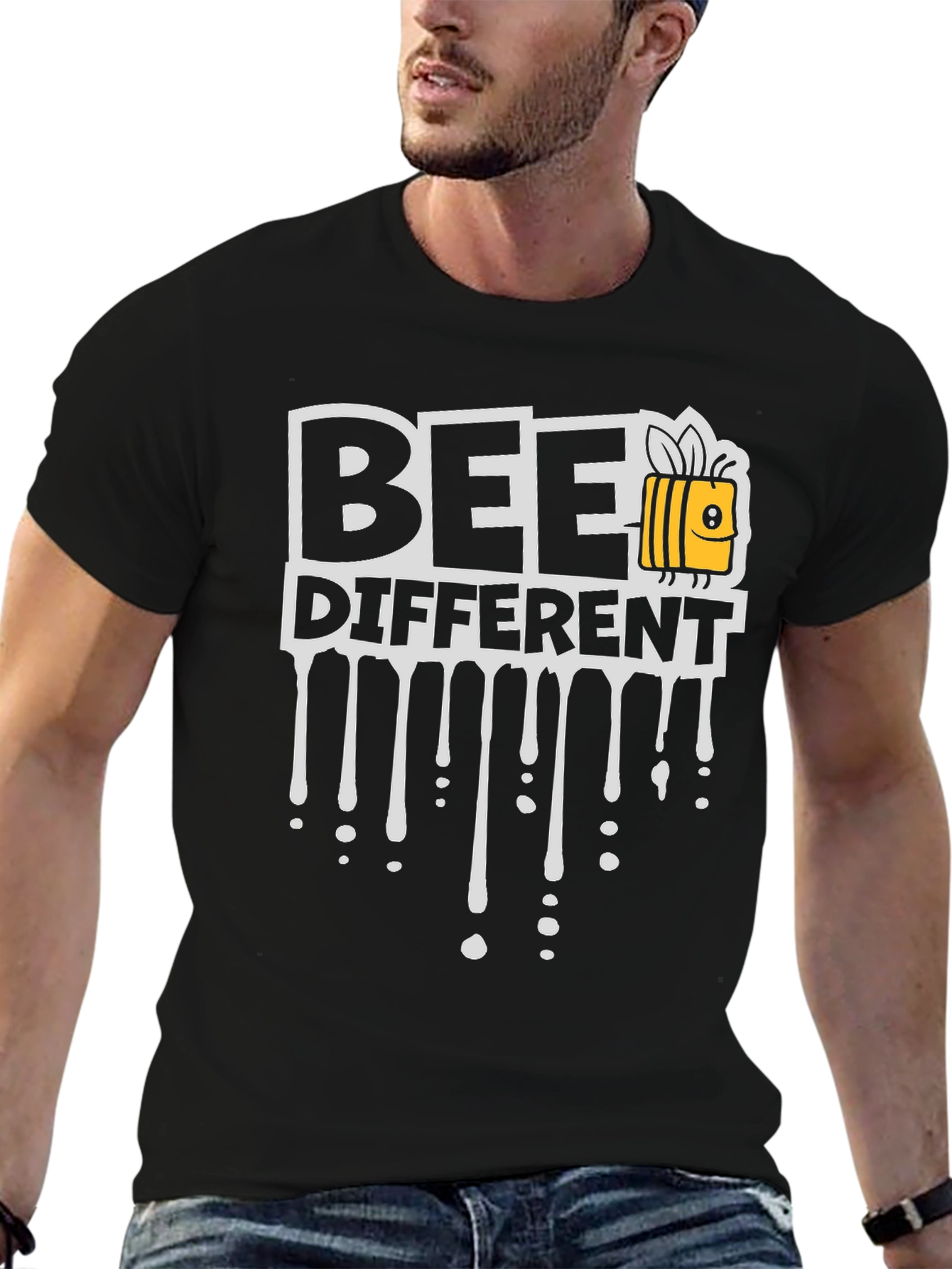Bee Different Black T-Shirt