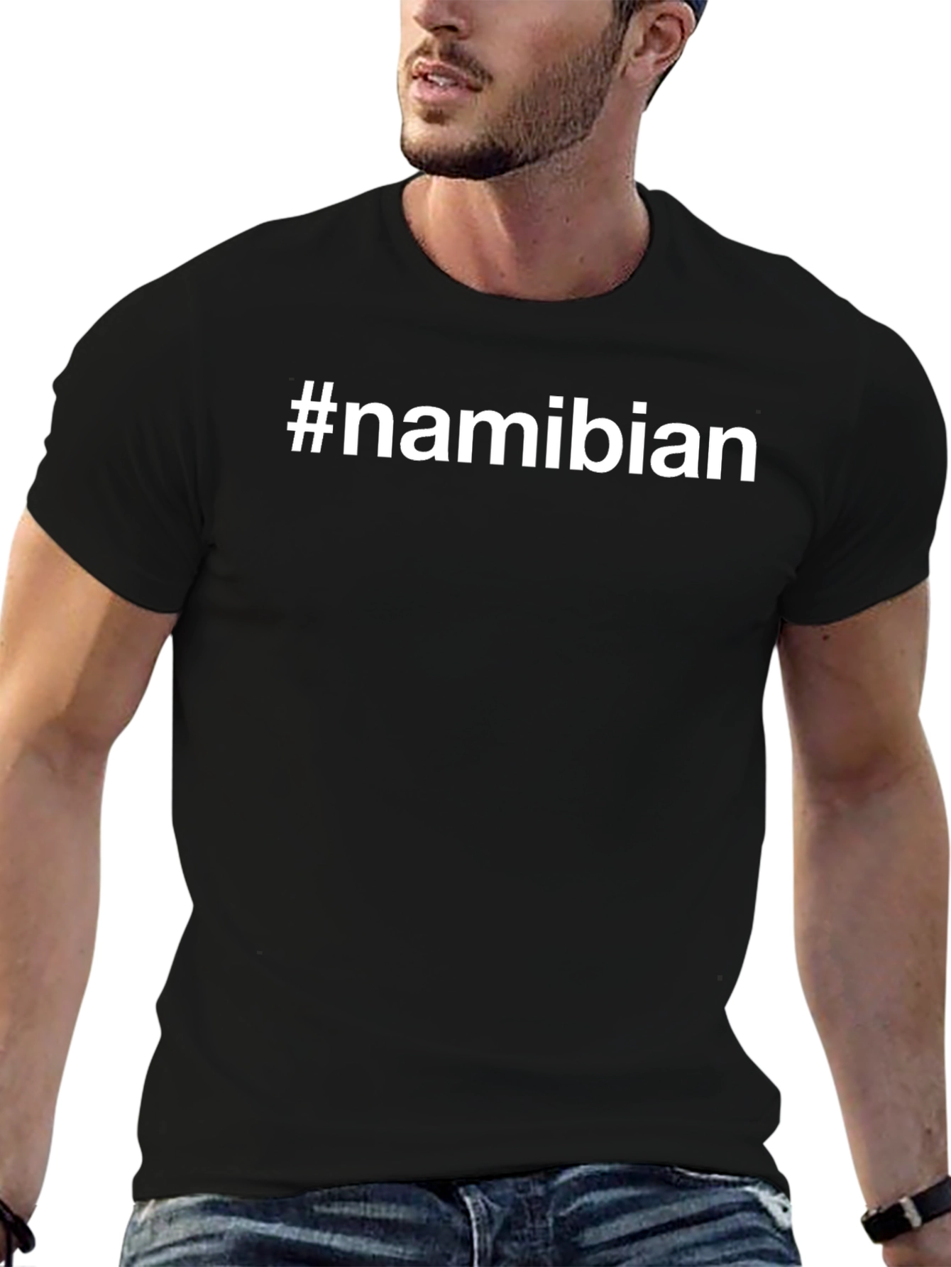 Namibian Pride Tee - Black Cotton Graphic T-Shirt