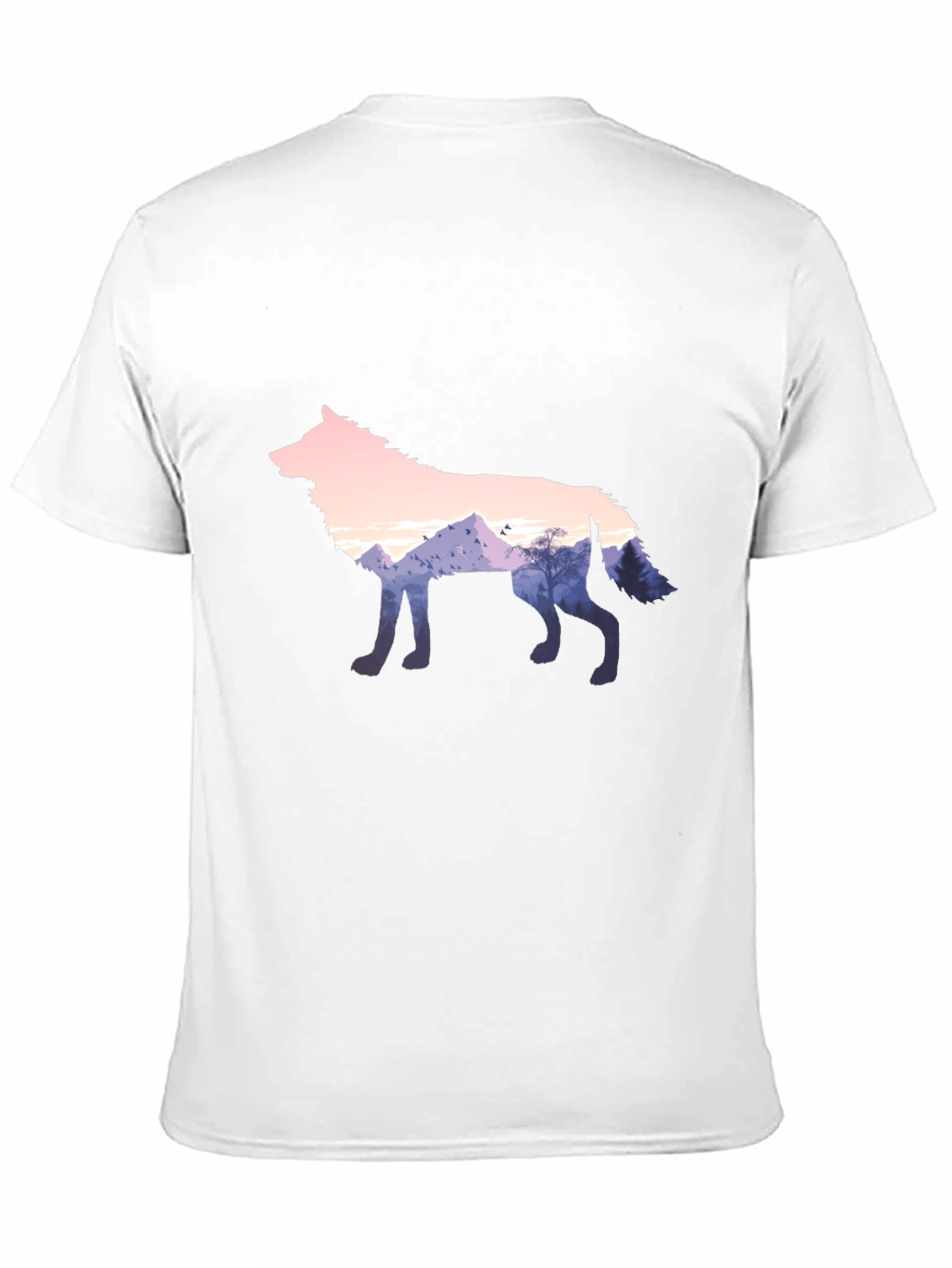 Wolf Silhouette Graphic Black T-Shirt