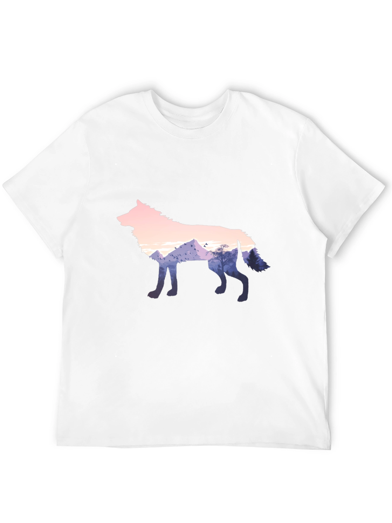 Wolf Silhouette Graphic Black T-Shirt