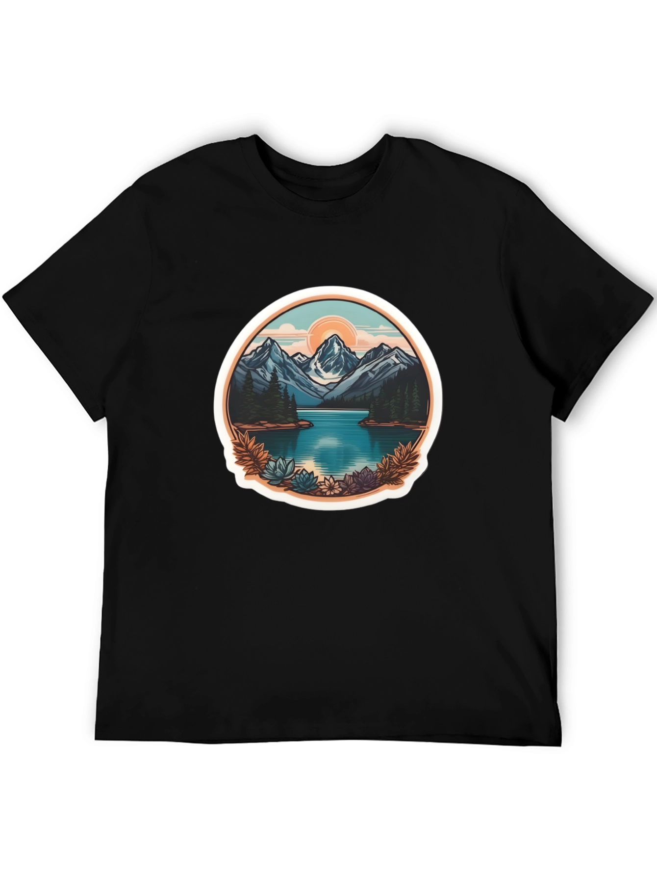 Mountain Lake Graphic Tee - Nature Adventure Shirt