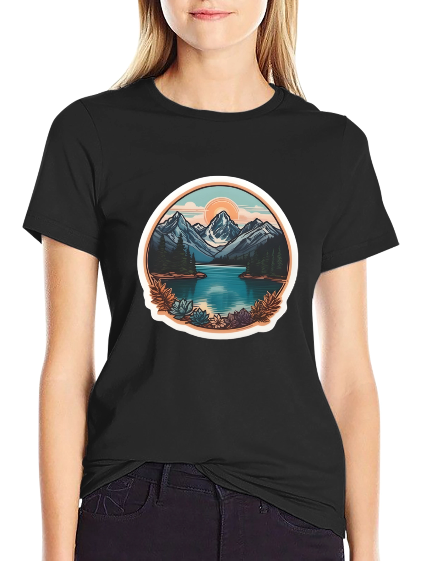 Mountain Lake Graphic Tee - Nature Adventure Shirt