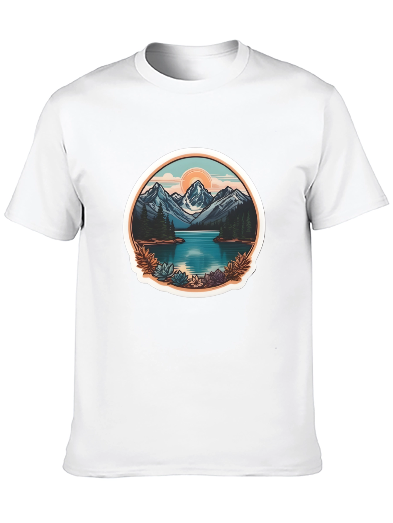 Mountain Lake Graphic Tee - Nature Adventure Shirt