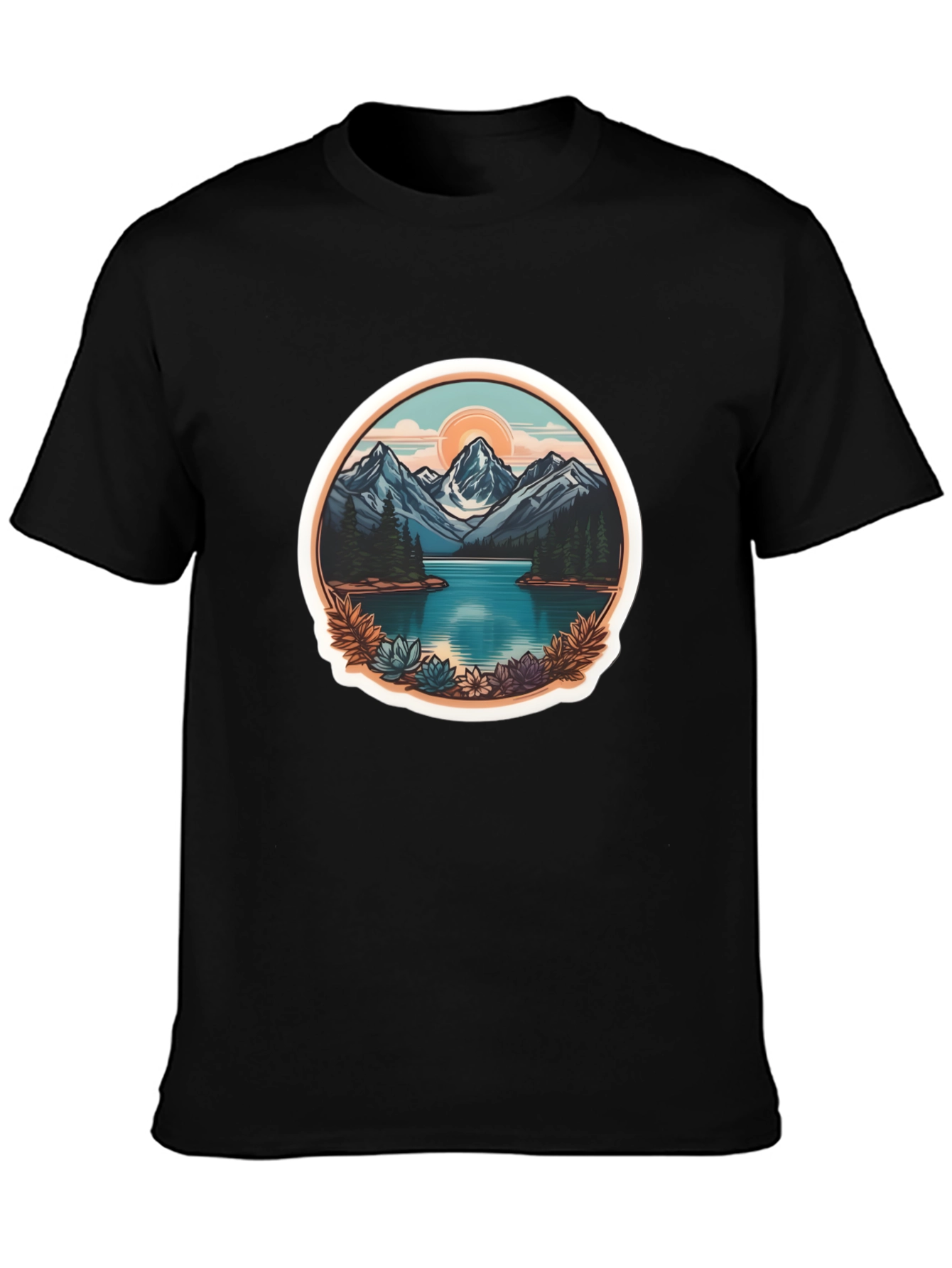 Mountain Lake Graphic Tee - Nature Adventure Shirt