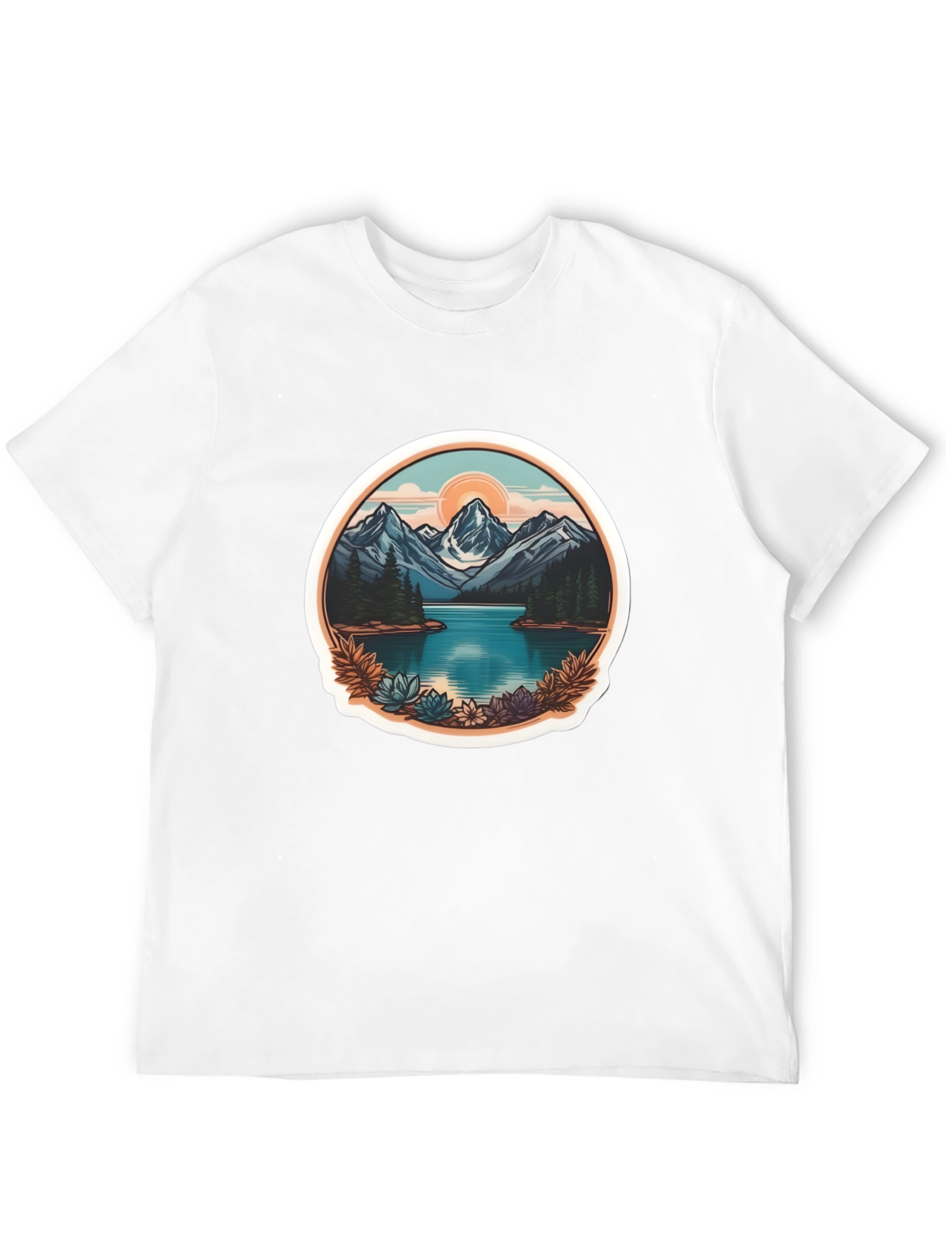 Mountain Lake Graphic Tee - Nature Adventure Shirt