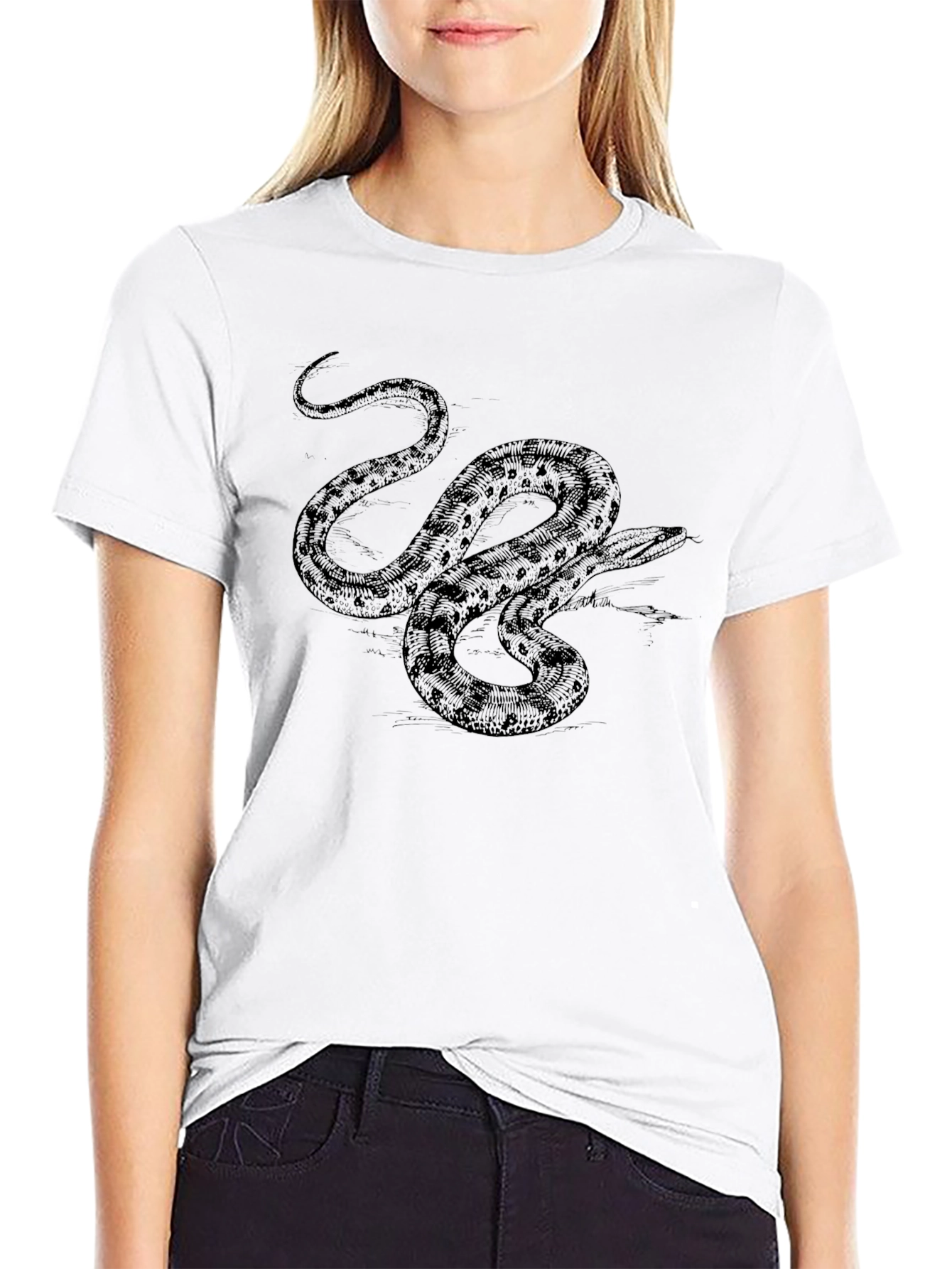 Black Snake Graphic Tee - Mens Casual T-Shirt