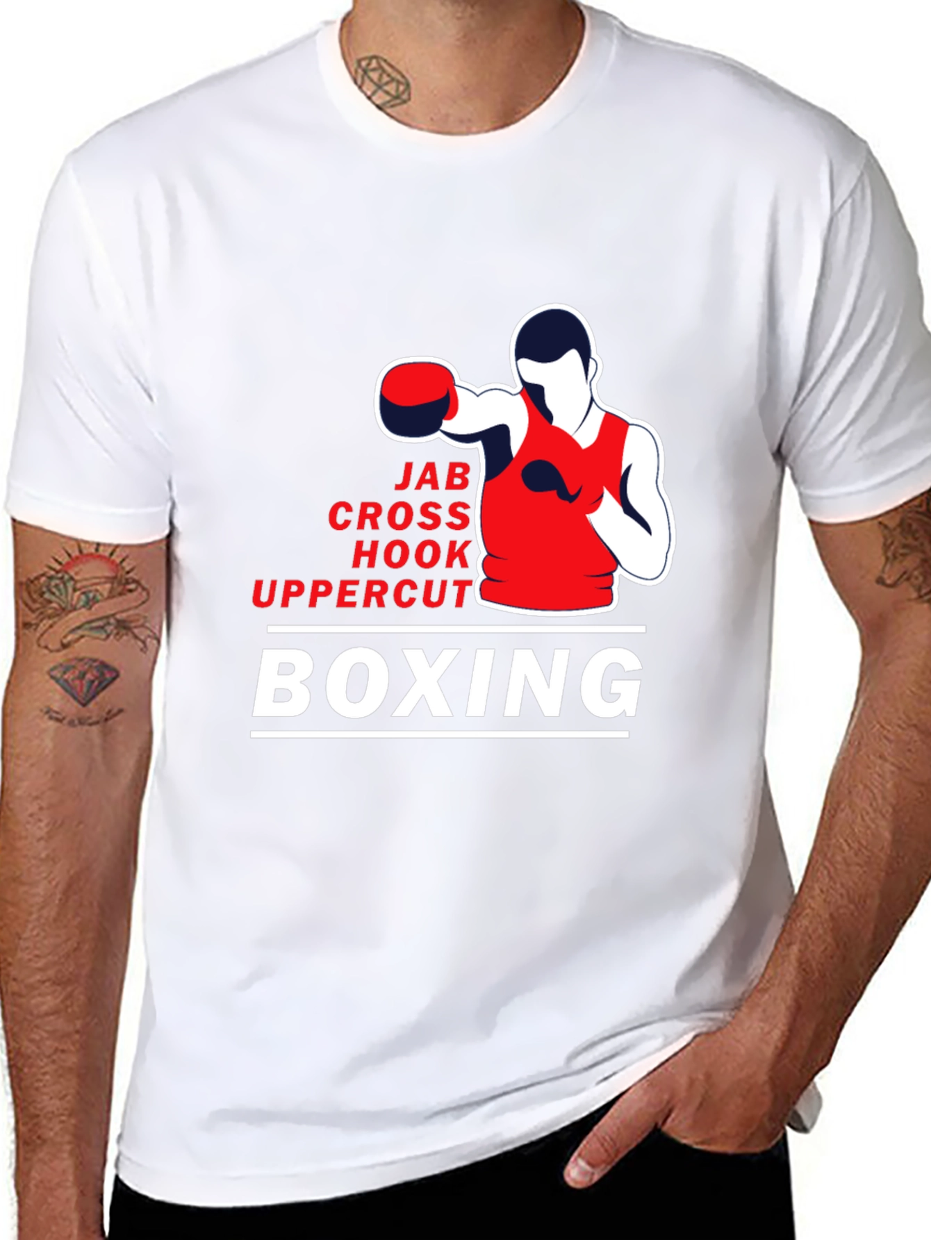 Boxing Moves Graphic T-Shirt - Jab Cross Hook Uppercut