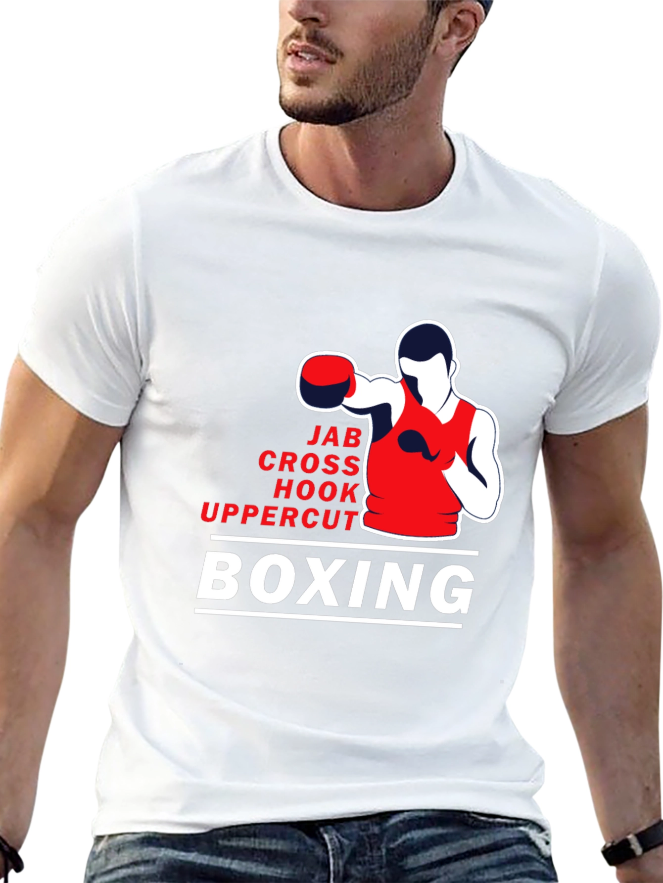 Boxing Moves Graphic T-Shirt - Jab Cross Hook Uppercut