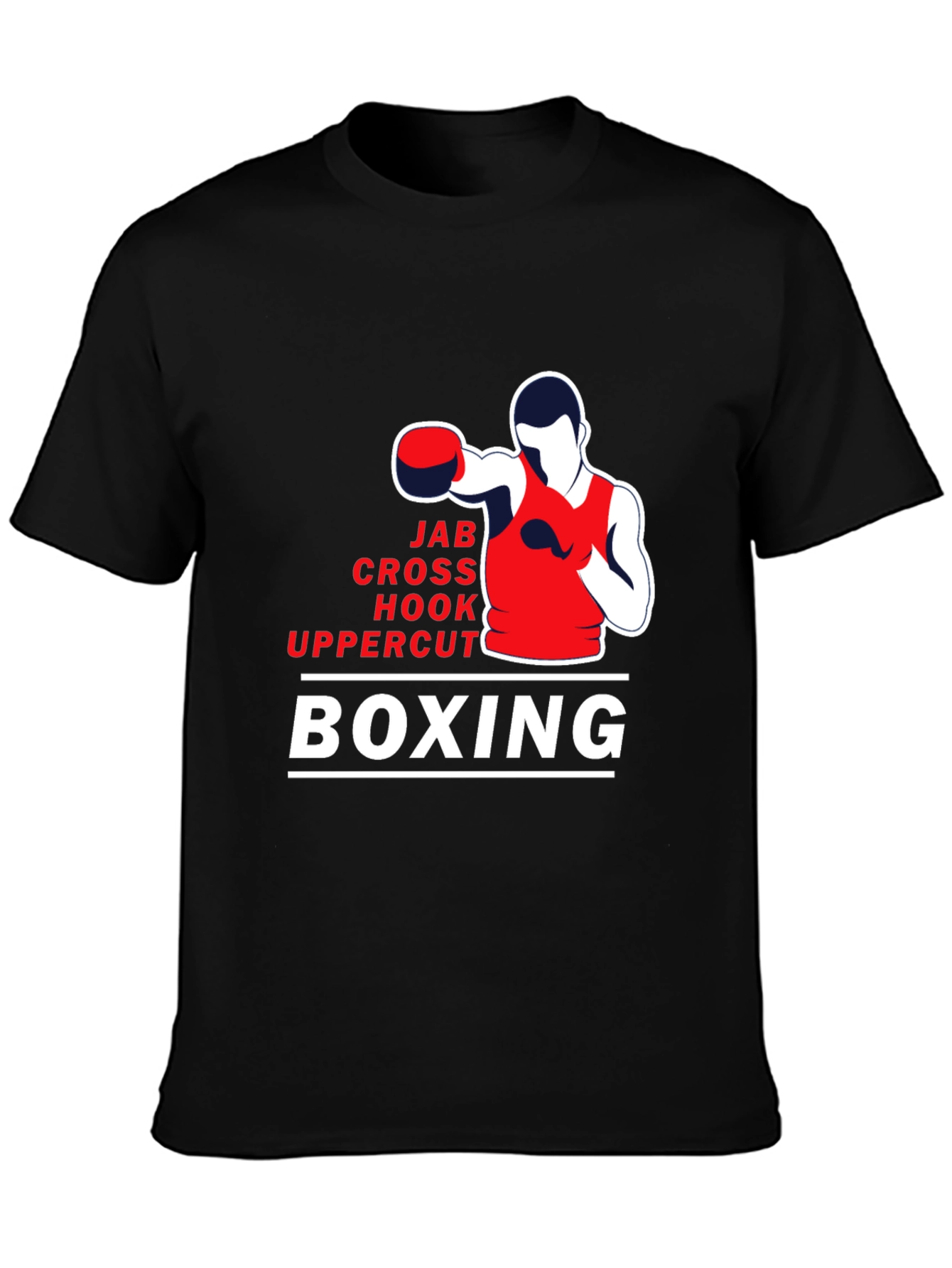 Boxing Moves Graphic T-Shirt - Jab Cross Hook Uppercut