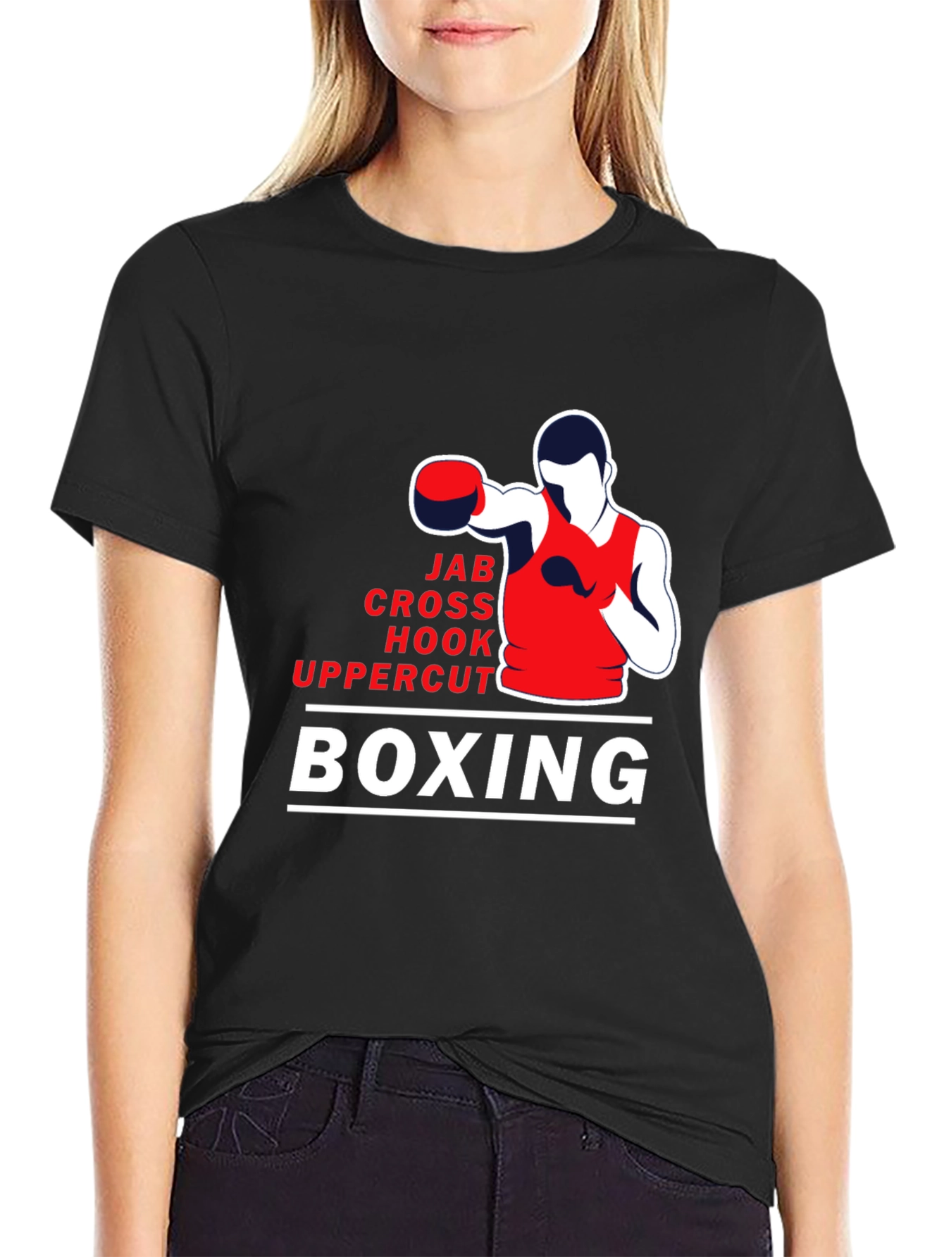 Boxing Moves Graphic T-Shirt - Jab Cross Hook Uppercut