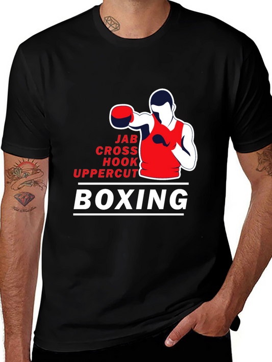 Boxing Moves Graphic T-Shirt - Jab Cross Hook Uppercut
