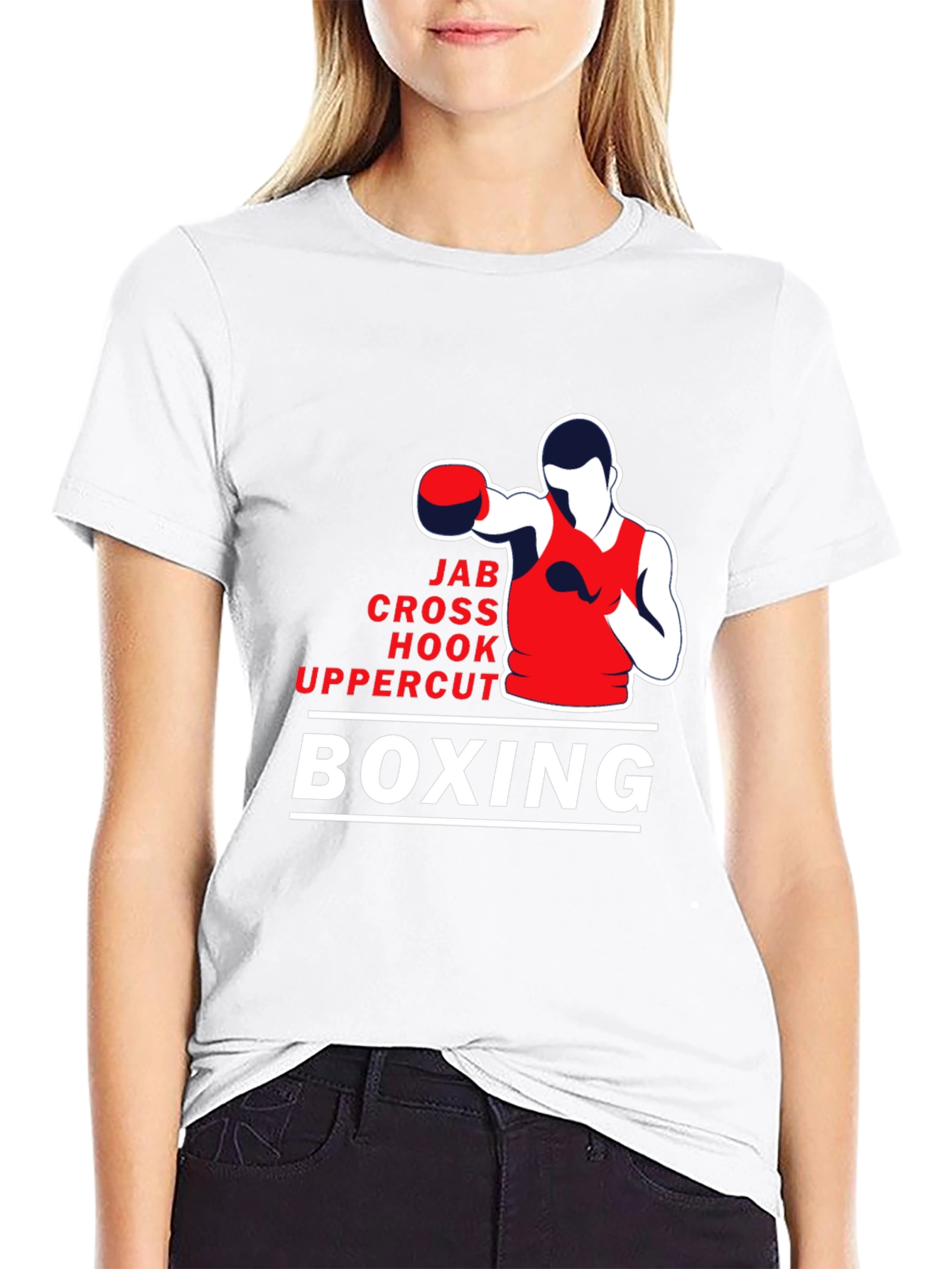 Boxing Moves Graphic T-Shirt - Jab Cross Hook Uppercut