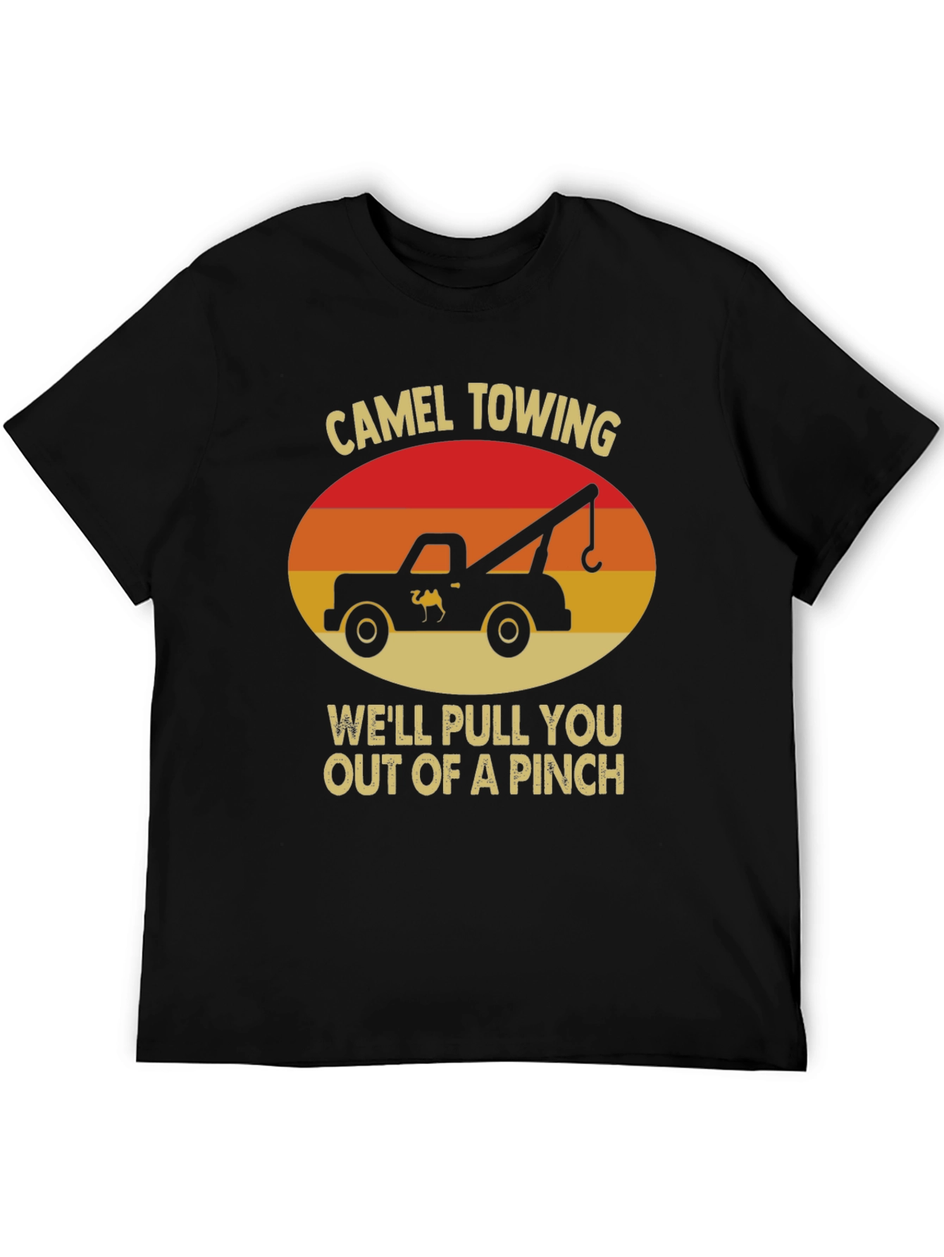 Camel Towing Humor Graphic T-Shirt