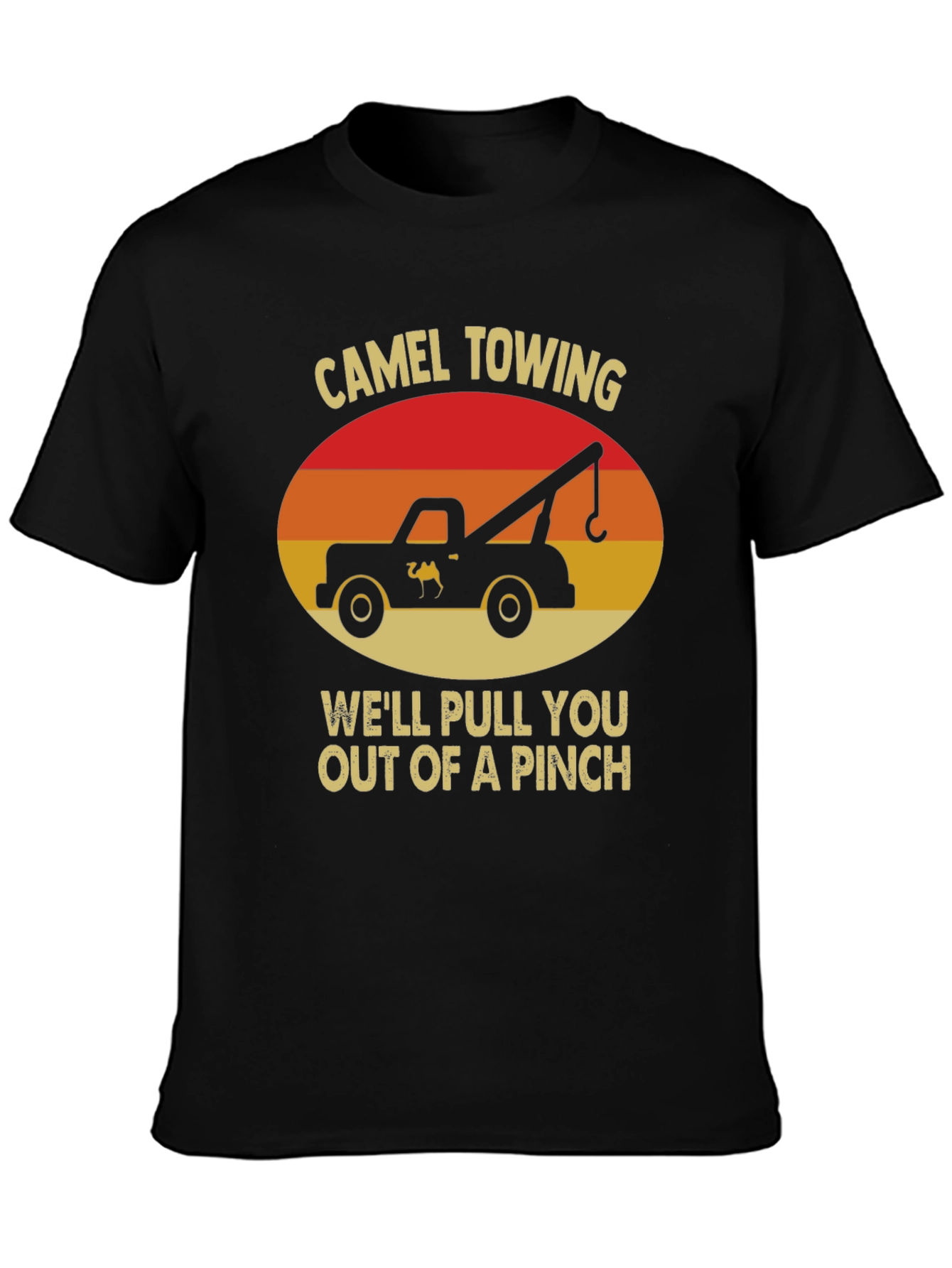 Camel Towing Humor Graphic T-Shirt