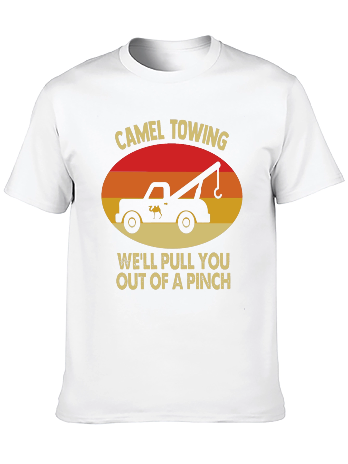 Camel Towing Humor Graphic T-Shirt
