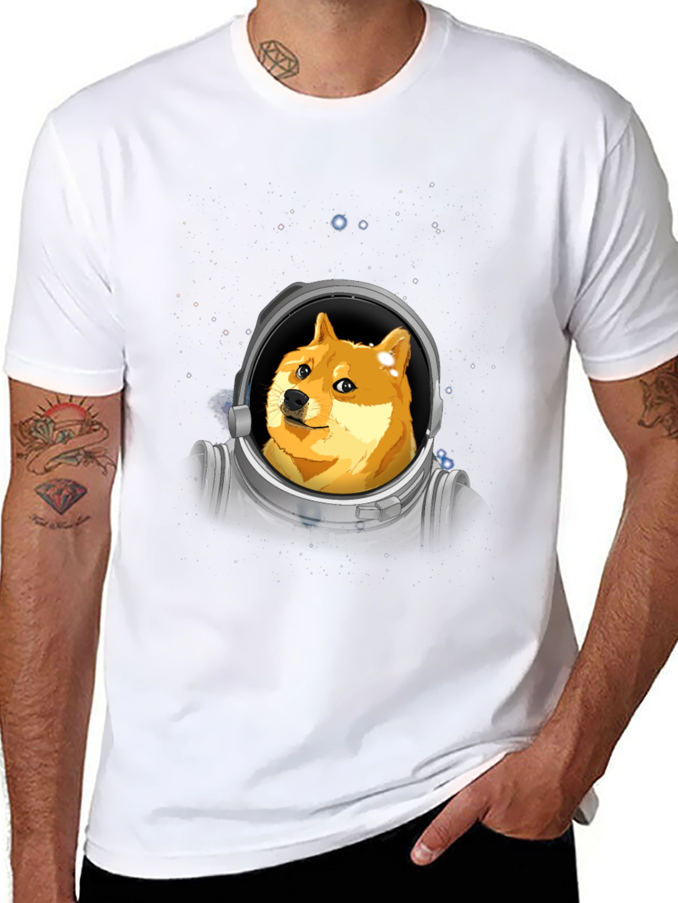 Dogecoin Astronaut Graphic T-Shirt