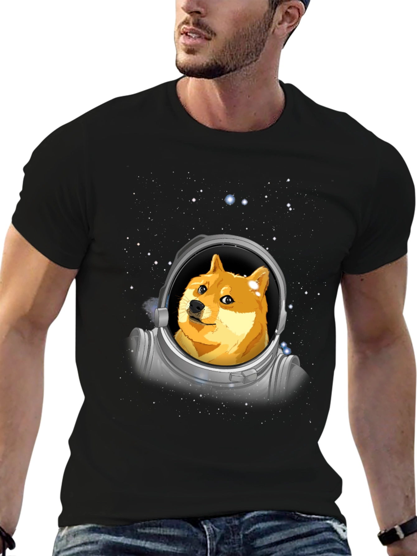 Dogecoin Astronaut Graphic T-Shirt