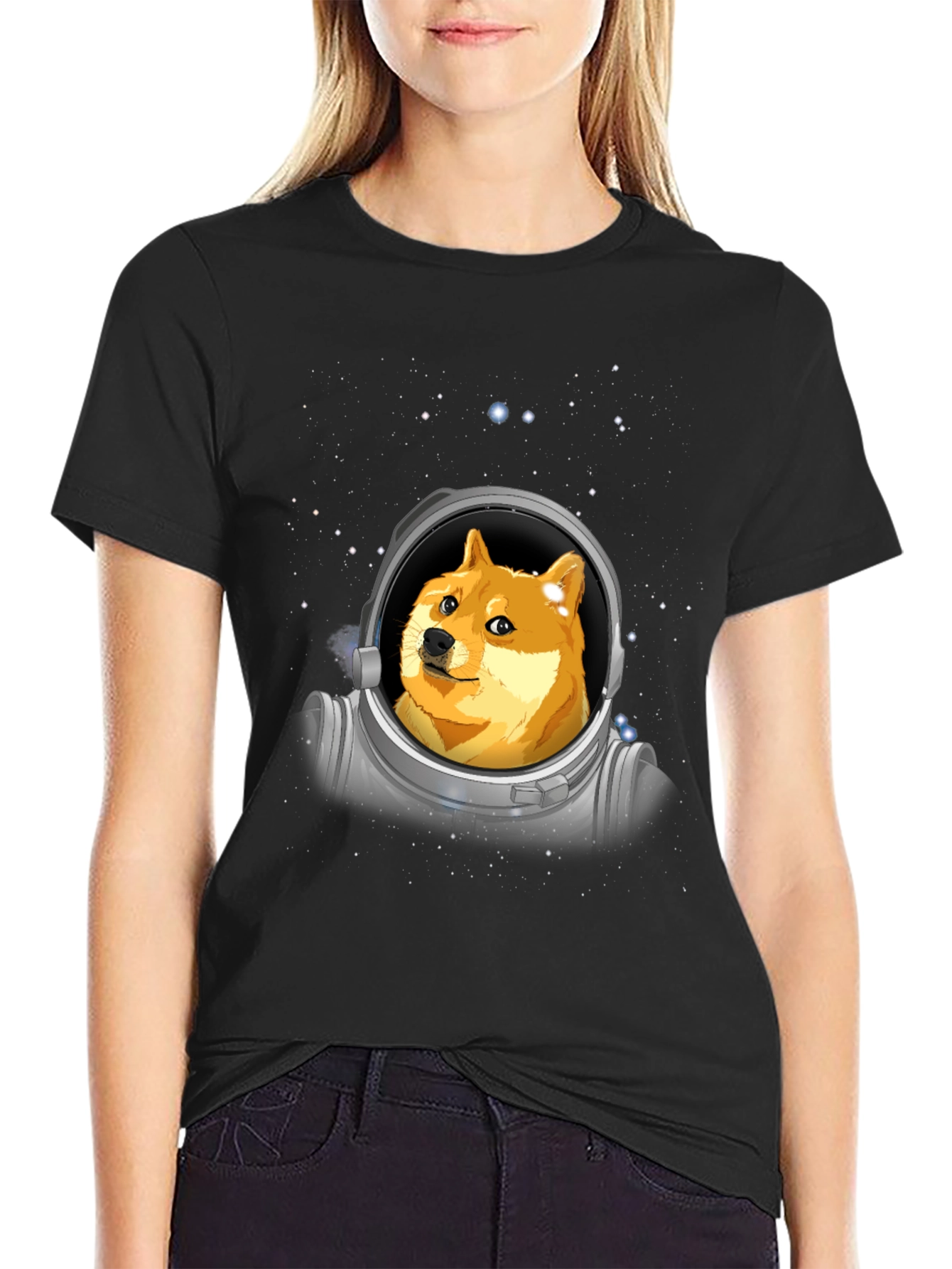 Dogecoin Astronaut Graphic T-Shirt