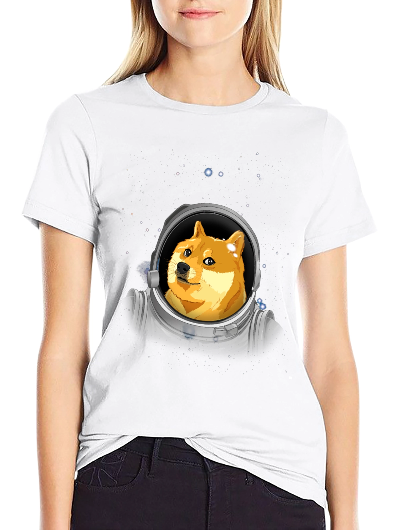 Dogecoin Astronaut Graphic T-Shirt